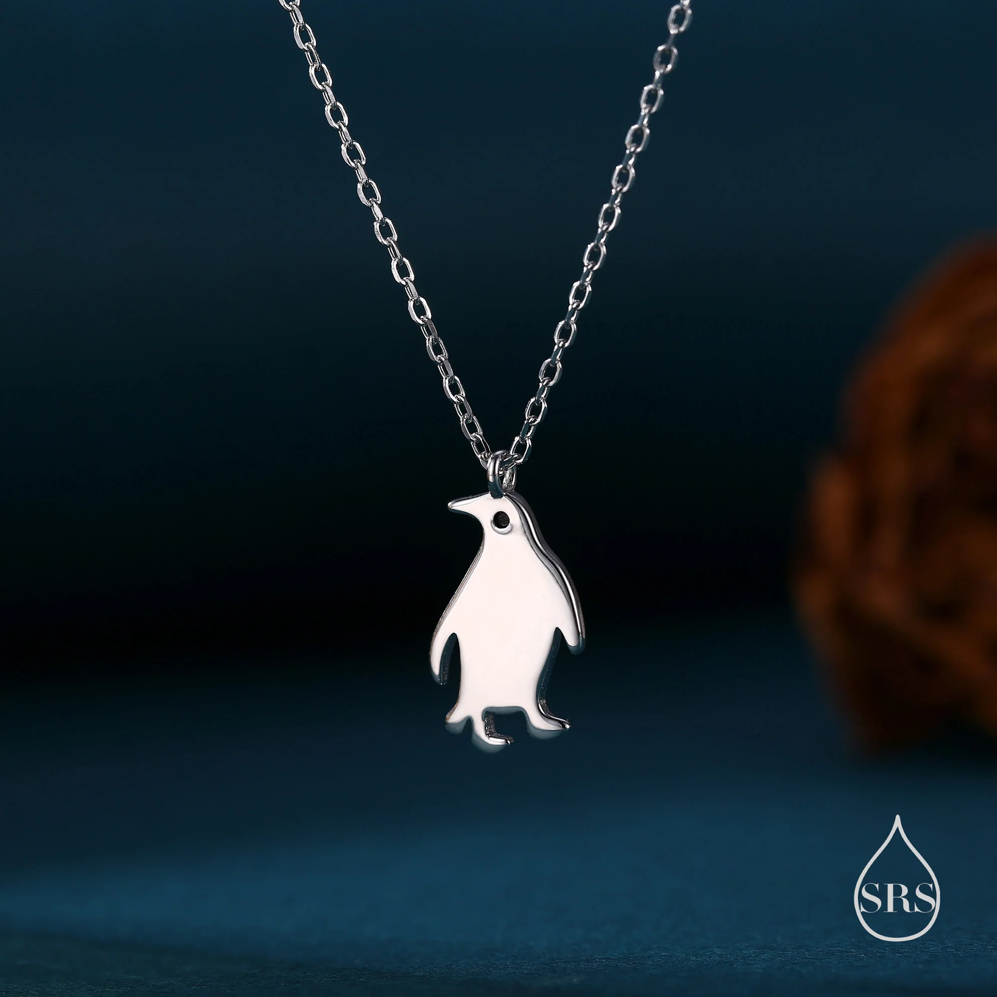 Cute Little Penguin Pendant Necklace in Sterling Silver, Silver or Gold or Rose Gold, Penguin Necklace in Silver