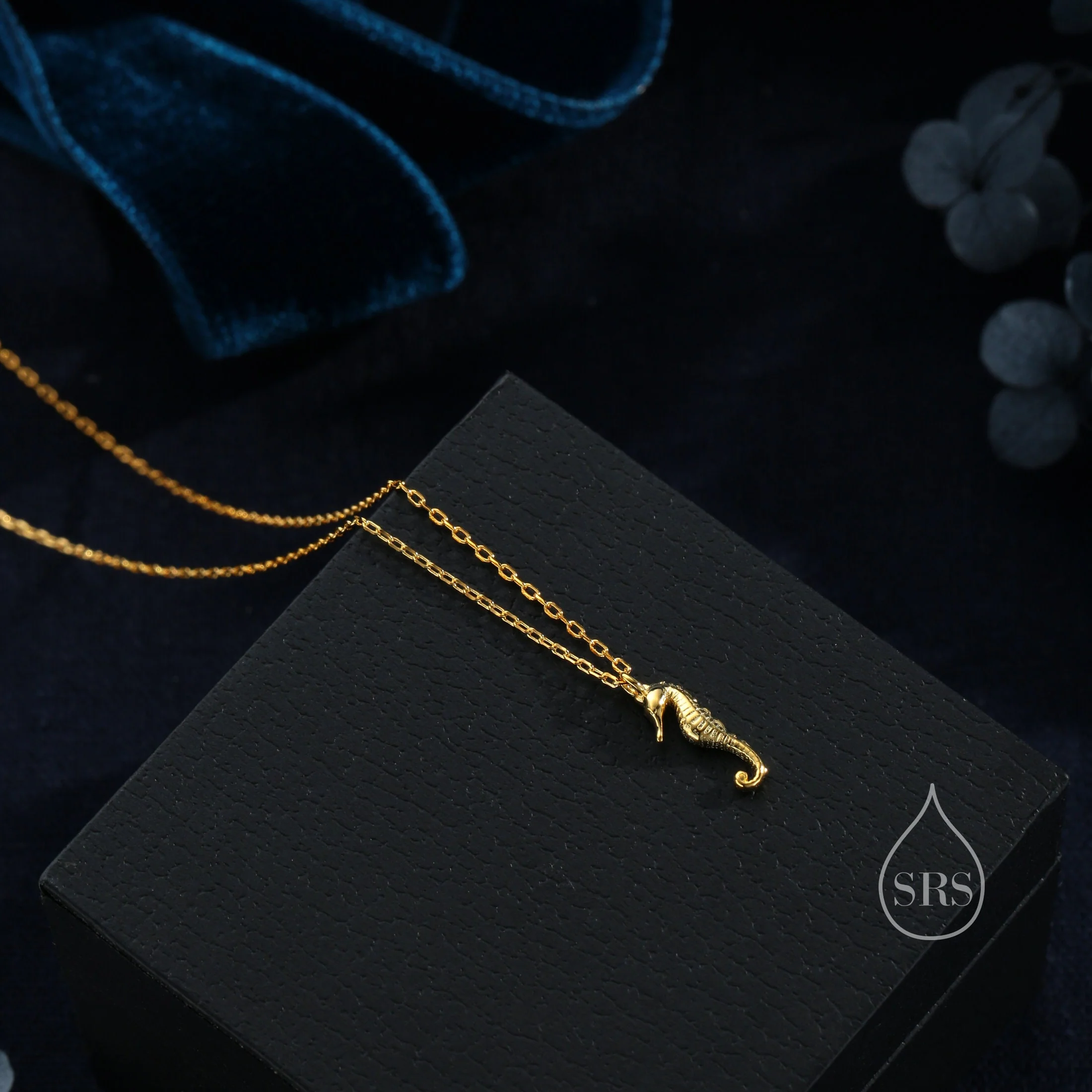 Cute Little Seahorse Pendant Necklace in Sterling Silver, Silver or Gold or Rose Gold, Seahorse Necklace in Silver - Image 3