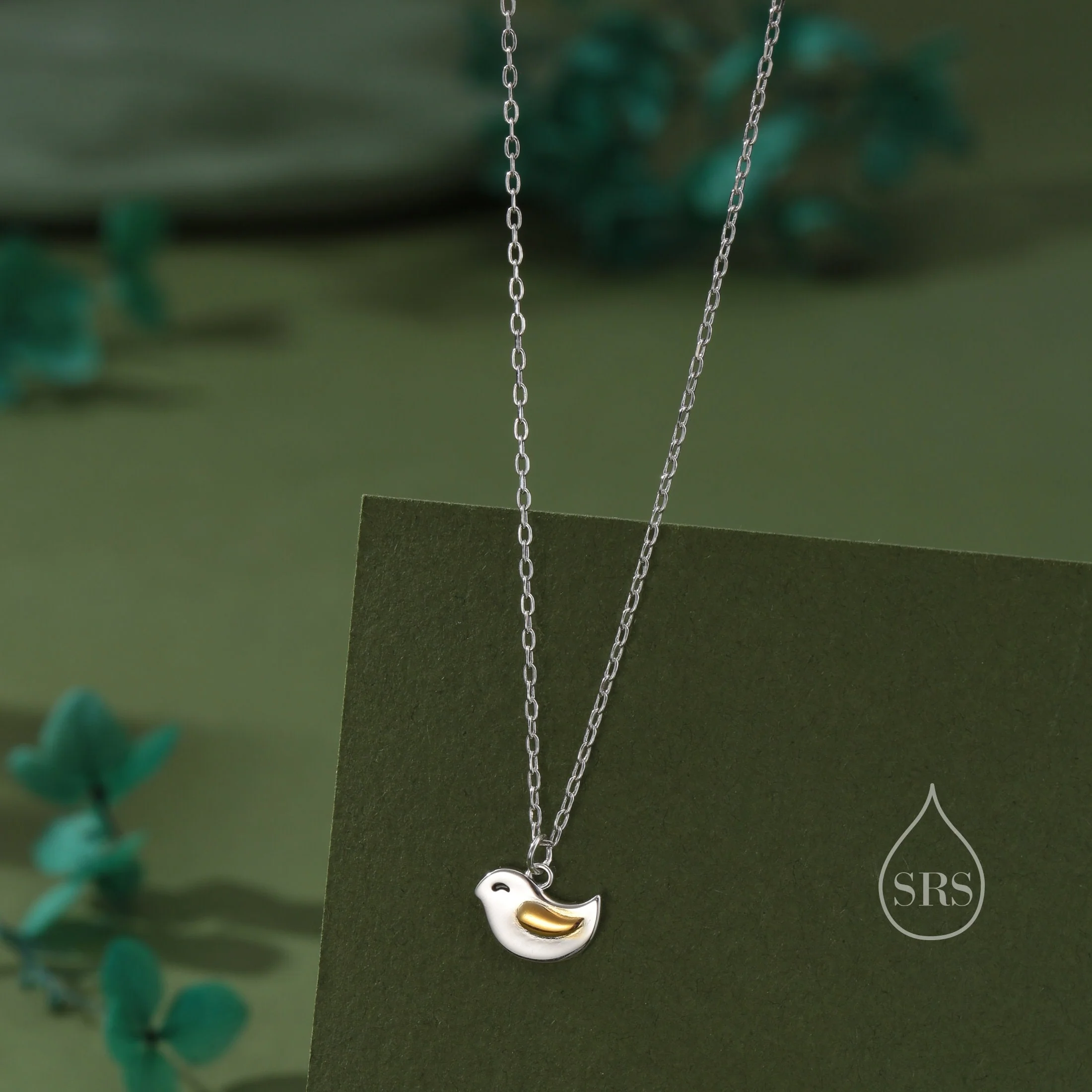 Cute Little Wren Bird Pendant Necklace in Sterling Silver, Wren Bird Pendant, Nature Inspired Bird Necklace - Image 2