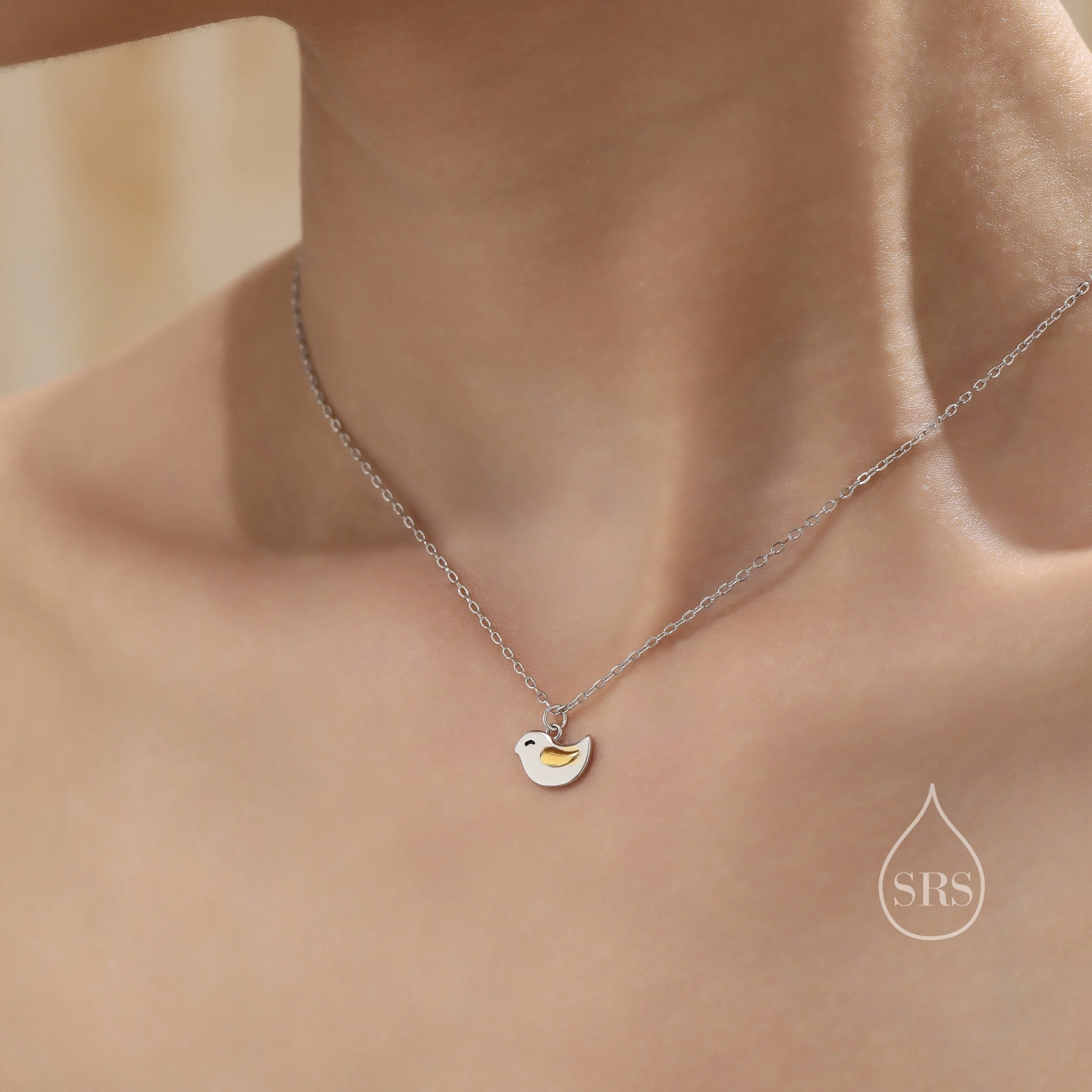 Cute Little Wren Bird Pendant Necklace in Sterling Silver, Wren Bird Pendant, Nature Inspired Bird Necklace - Image 9