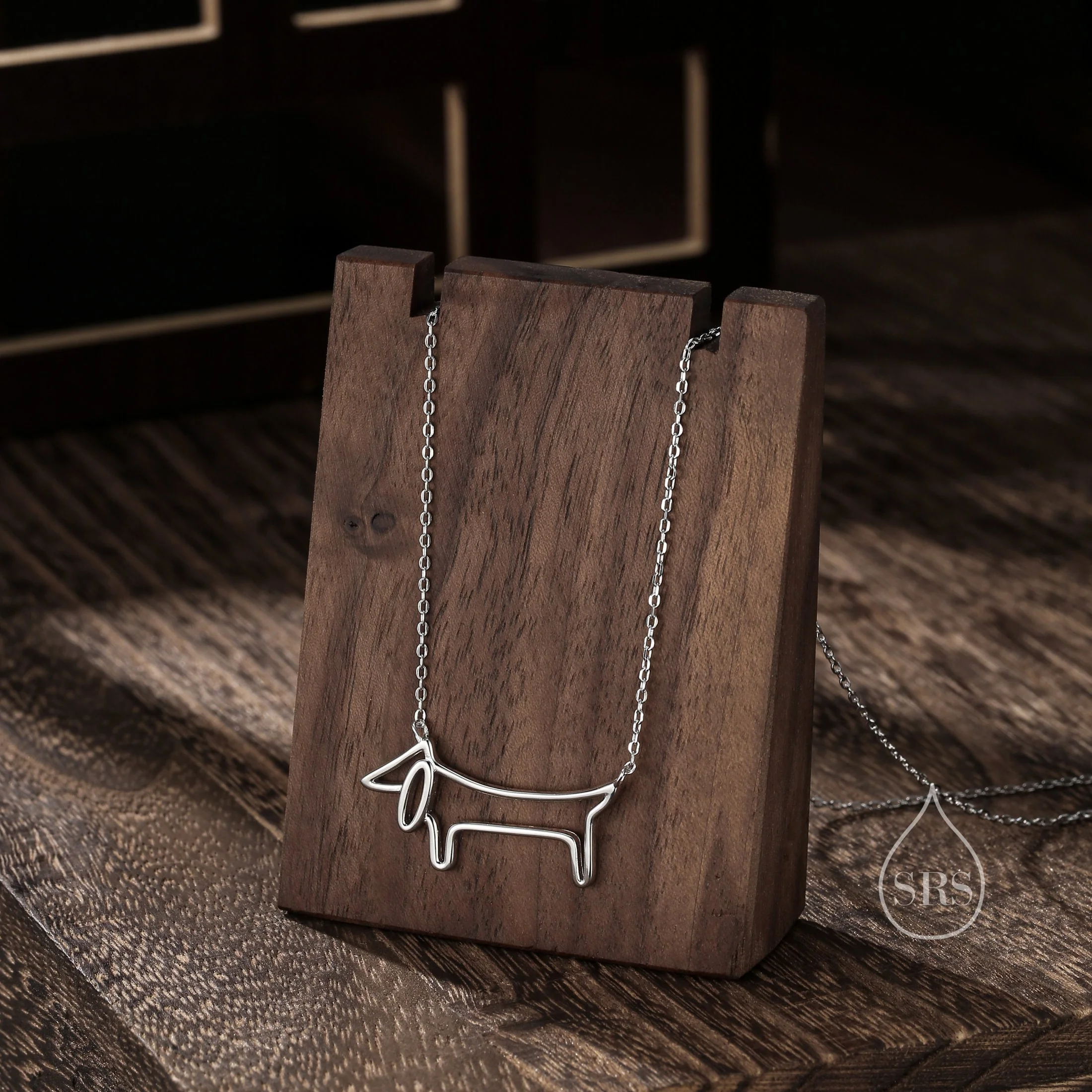 Dachshund Dog Necklace in Sterling Silver, in Silver or Gold, Dachshund gift, Wearable Art, Weiner dog Necklace, Sausage Dog Necklace - Image 3