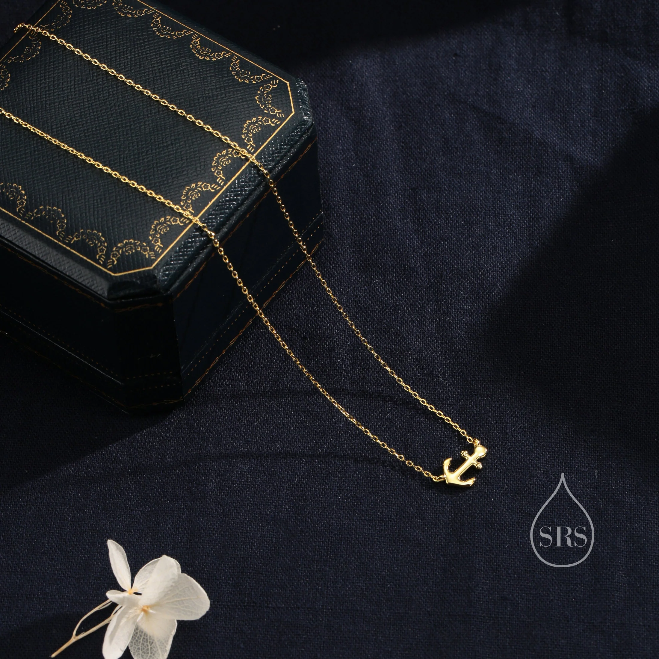 Dainty Anchor Pendant Necklace in Sterling Silver, Silver or Gold or Rose Gold, Anchor Necklace in Silver - Image 5