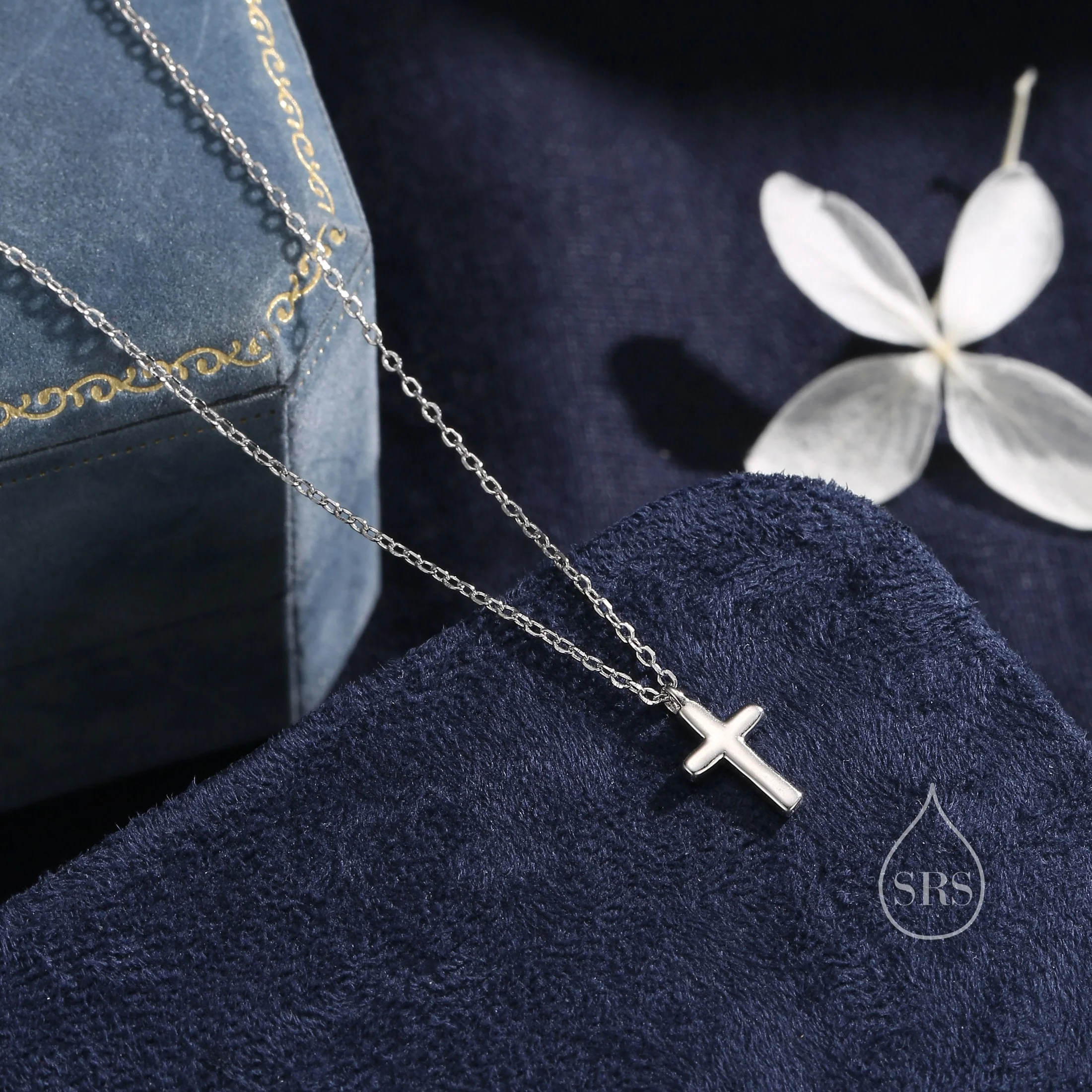 Dainty Cross Pendant Necklace in Sterling Silver, Cross Necklace, Silver or Gold, Sterling Silver Cross Necklace - Image 4