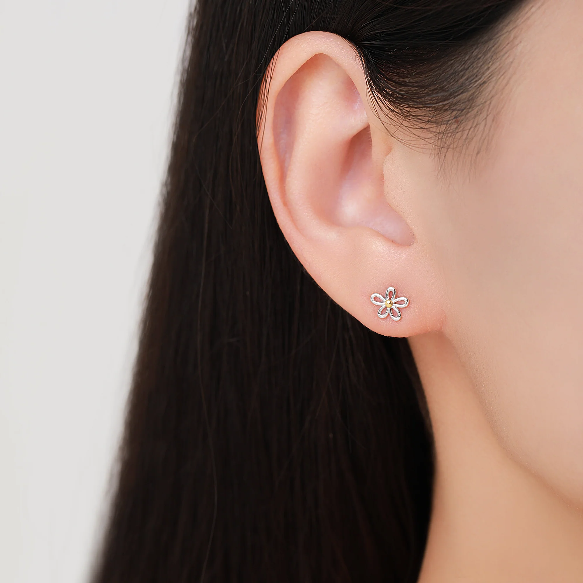 Dainty Forget-me-not Flower Stud Earrings and Necklace in Sterling Silver - Floral Blossom Flower - Nature Inspired - Image 7