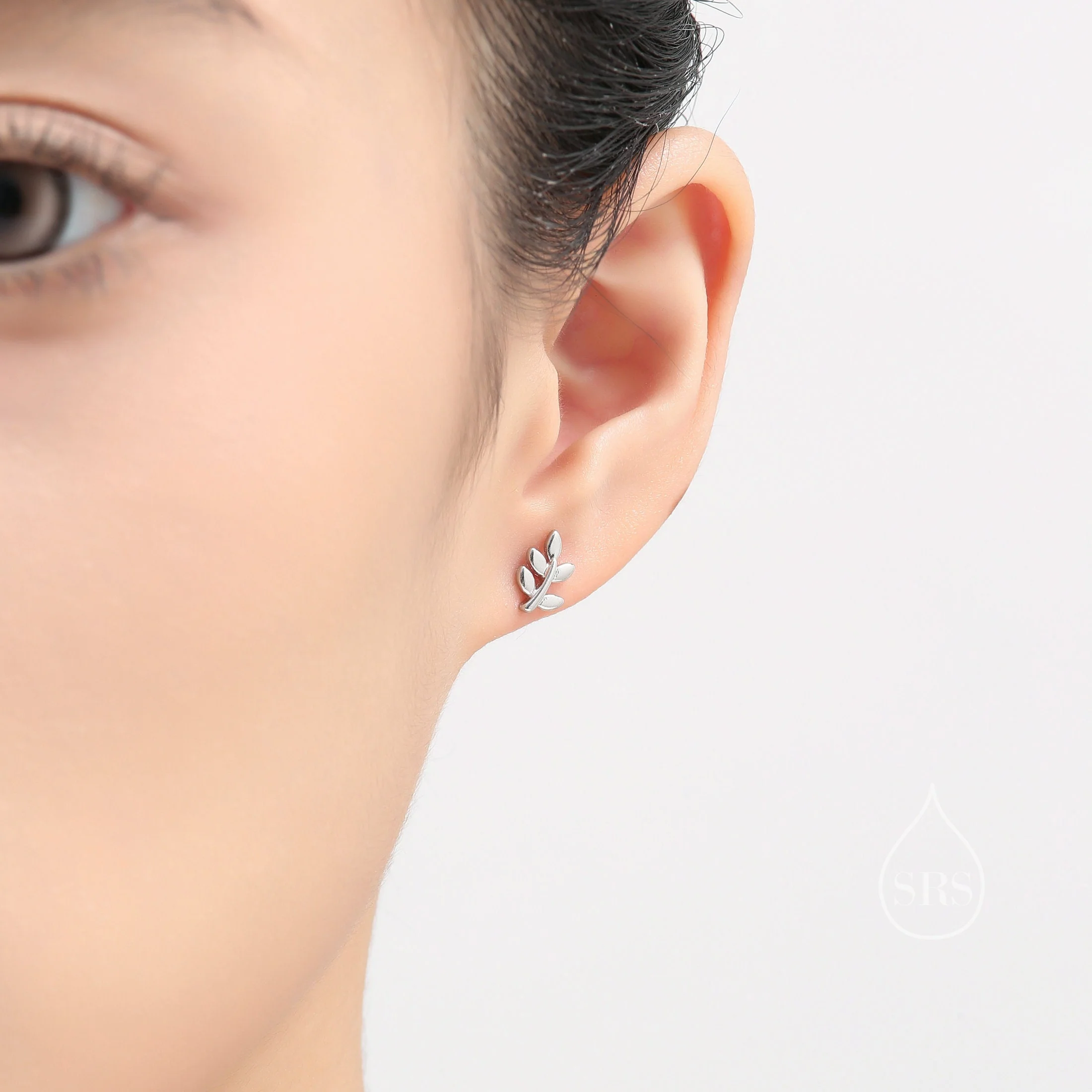 Dainty Leaf Screw Back Earrings in Sterling Silver - Silver Gold or Rose Gold - Cute, Fun, Whimsical, Botanical Earrings, Barbell Earrings - Image 3