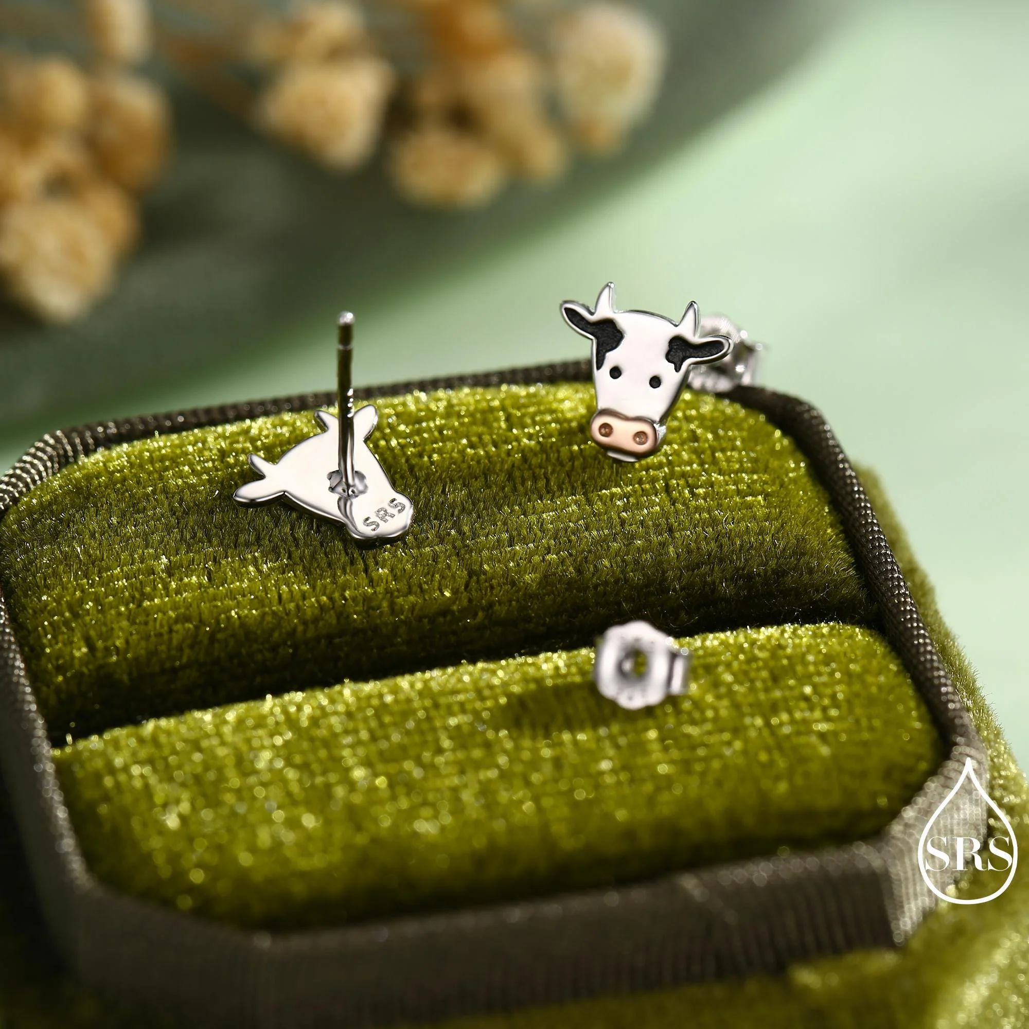 Dairy Cow Stud Earrings in Sterling Silver - Farm Animal Stud Earrings - Cute, Fun, Whimsical - Image 4