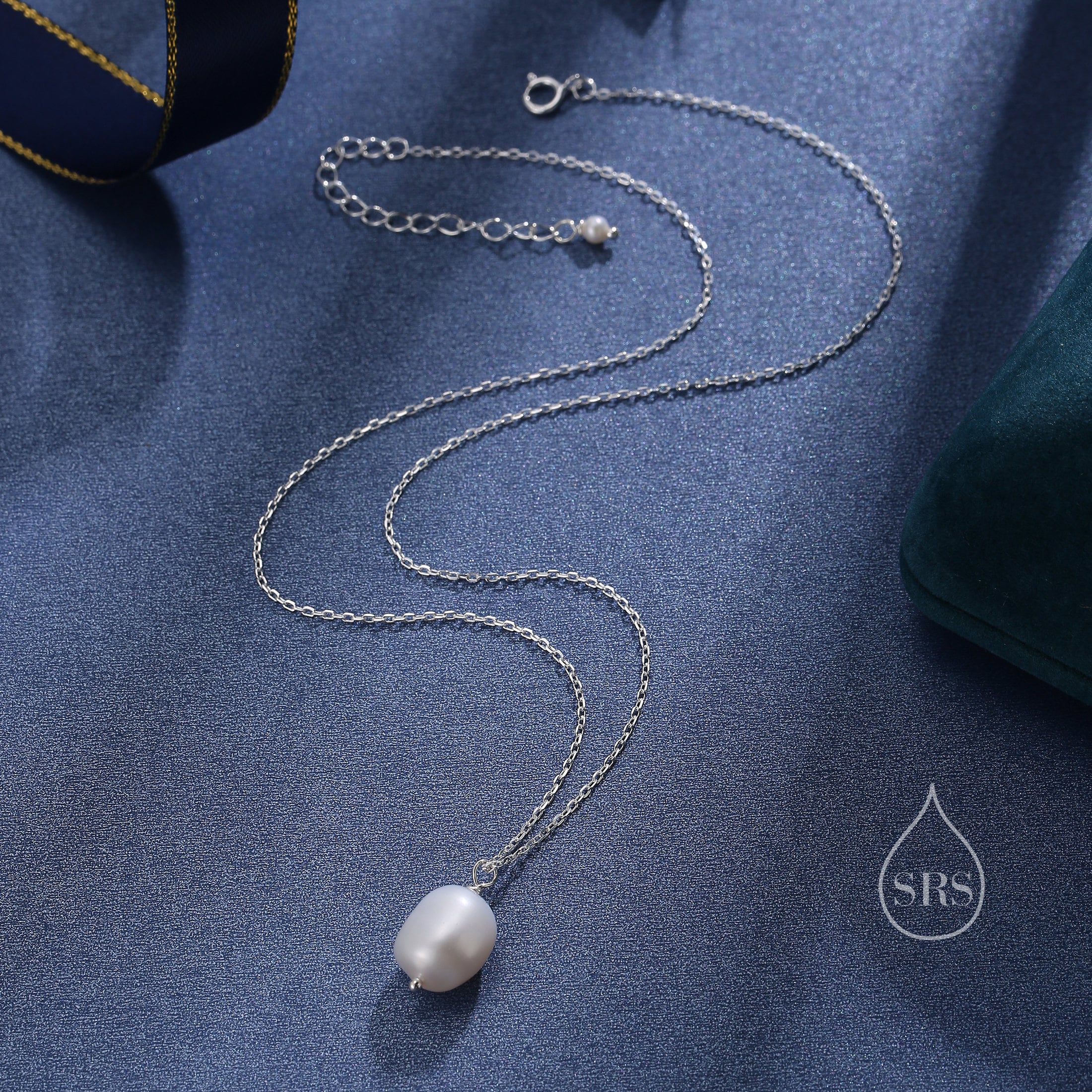 Delicate Genuine Baroque Pearl Pendant Necklace in Sterling Silver, Silver or Gold, Minimalist Pearl, One-of-a-kind Semi-precious - Image 5