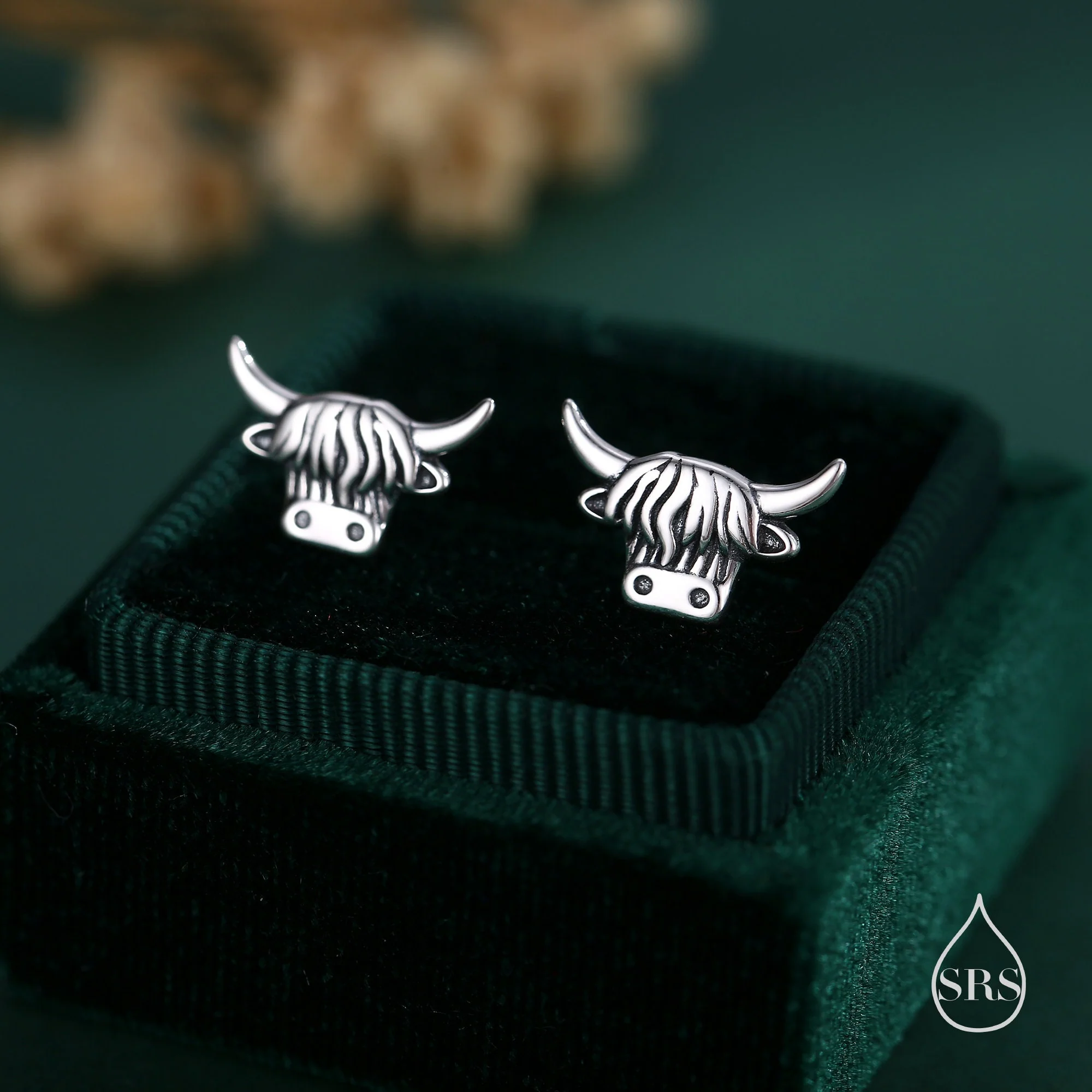 Delicate Highland Cow Stud Earrings in Sterling Silver, Silver or Gold or Rose Gold, Cute Bull Earrings, Cow Earrings, Scottish Design - Image 6
