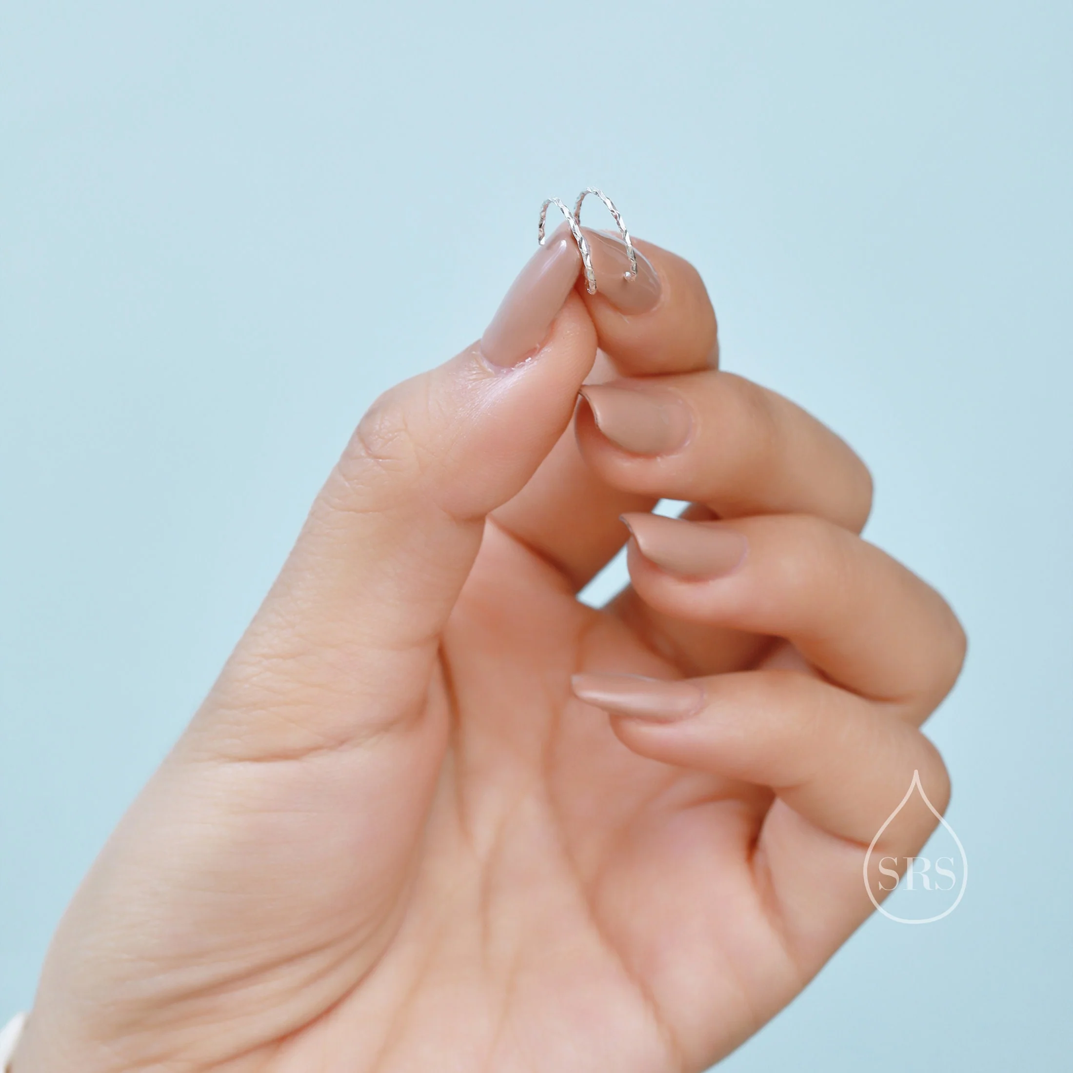 Diamond Cut Single Piercing Spiral Hoop Earrings In Sterling Silver, Silver, Gold or Rose Gold, 6mm, 7mm, 8mm Minimalist Spiral Earrings - Image 8