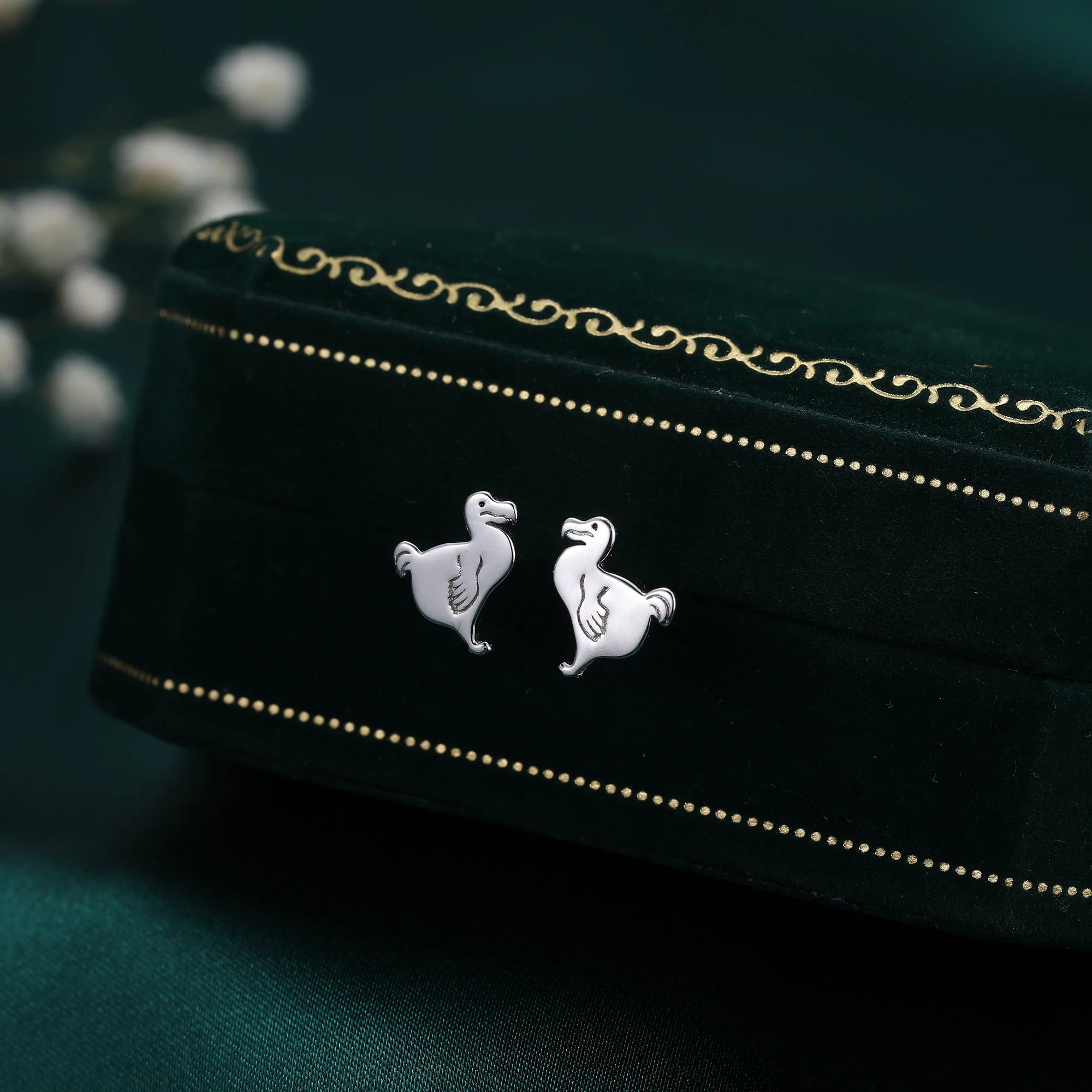 Dodo Bird Stud Earrings in Sterling Silver, Dodo Bird Earrings, Silver Dodo Stud, Silver or Gold, Bird Earrings - Image 3