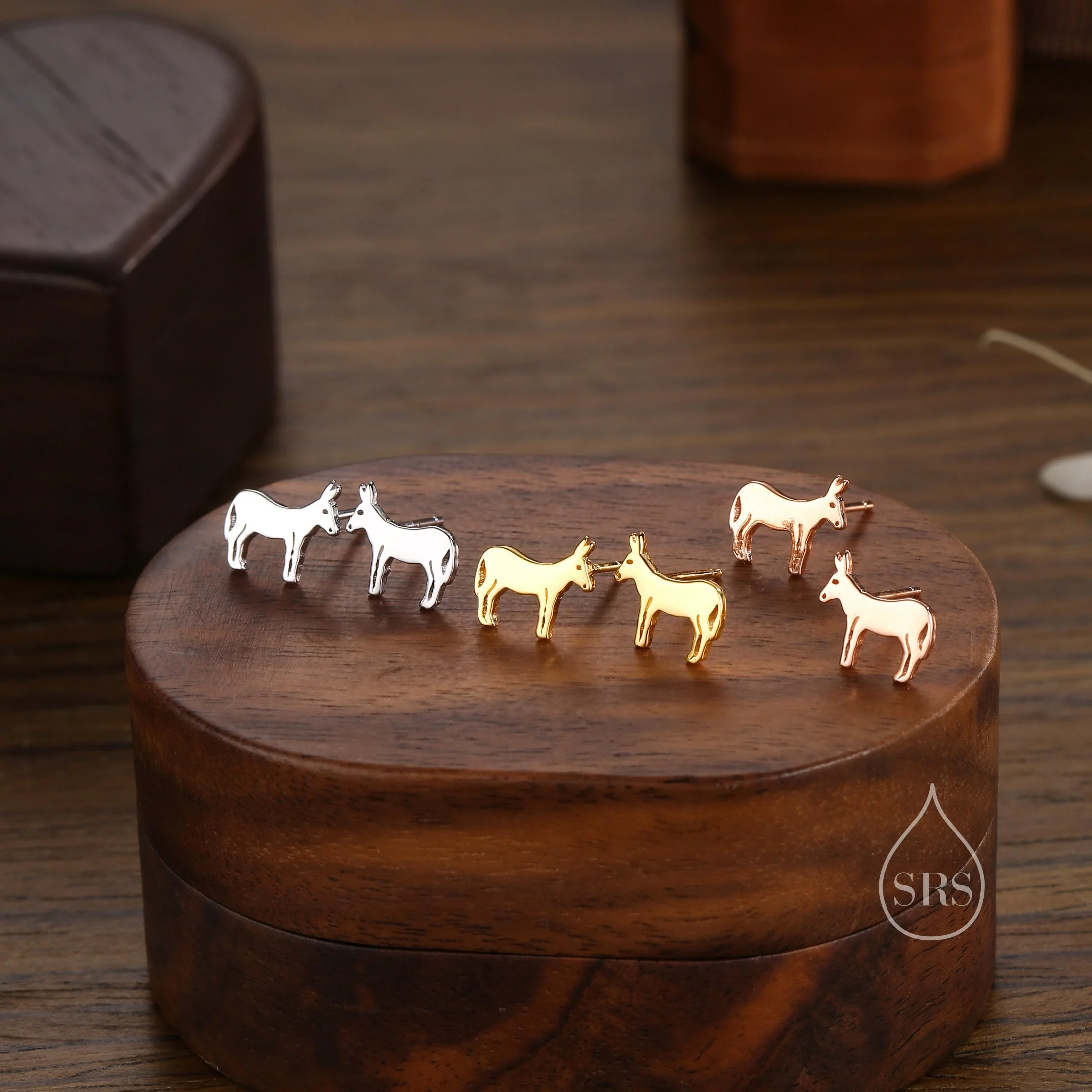 Donkey Stud Earrings in Sterling Silver, Silver or Gold or Rose Gold, Sterling Silver Donkey Earrings, Farm Earrings - Image 6