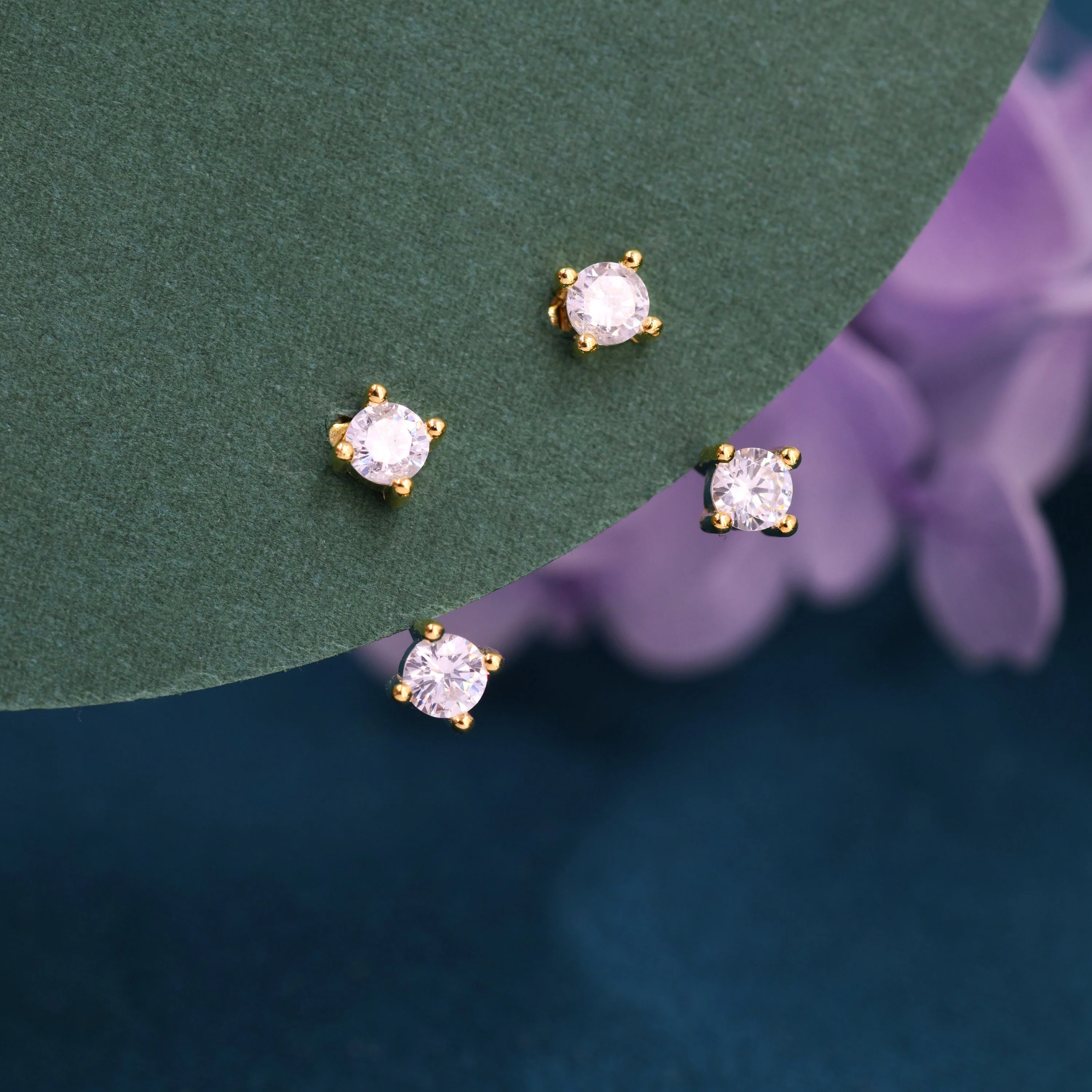 Double CZ Ear Jacket in Sterling Silver, Silver or Gold, Front and Back Earrings, Two Part Earrings - Image 6