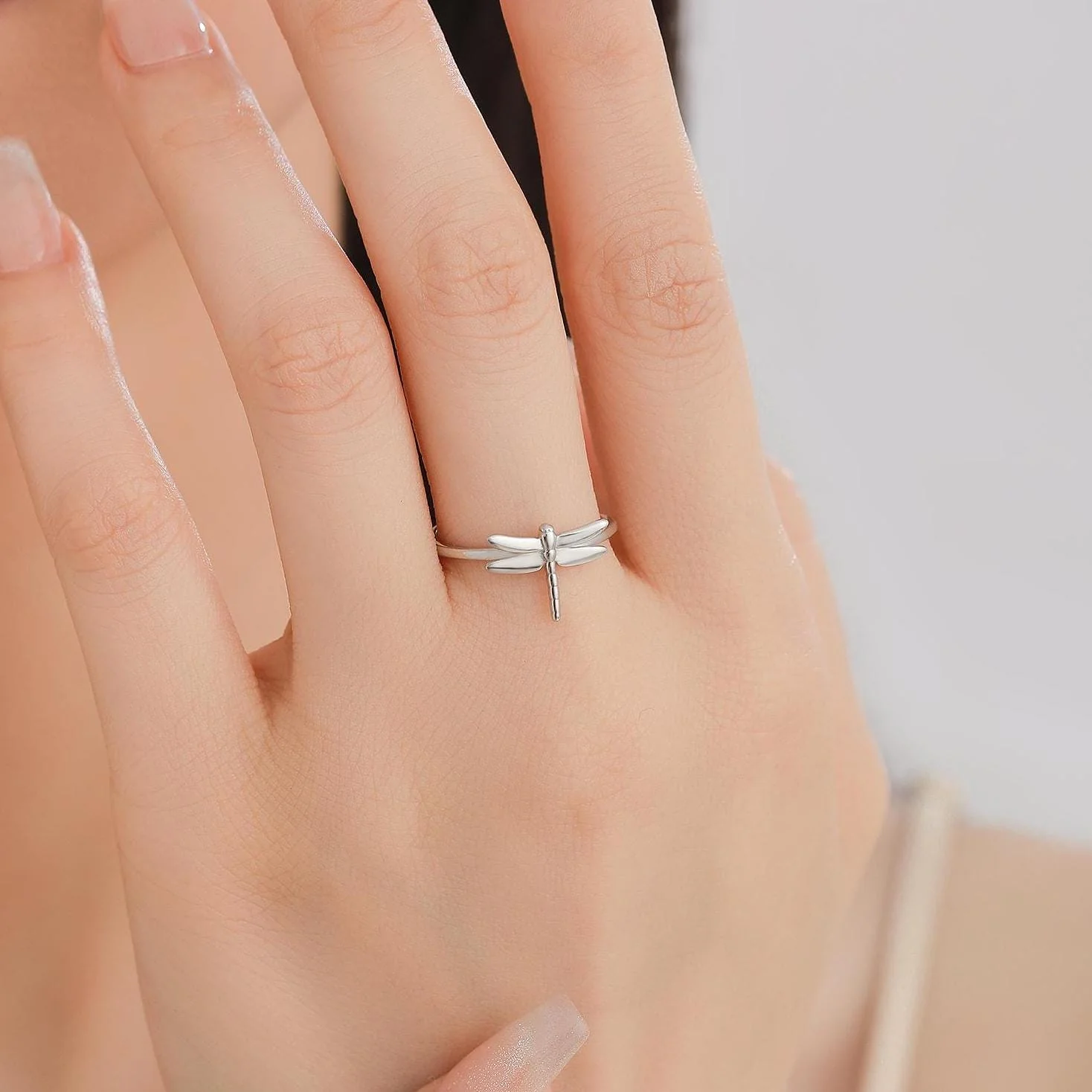 Dragonfly Ring in Sterling Silver, Adjustable Size, Animal Ring, Cute Insect Jewellery, Nature Inspired Ring - Image 2
