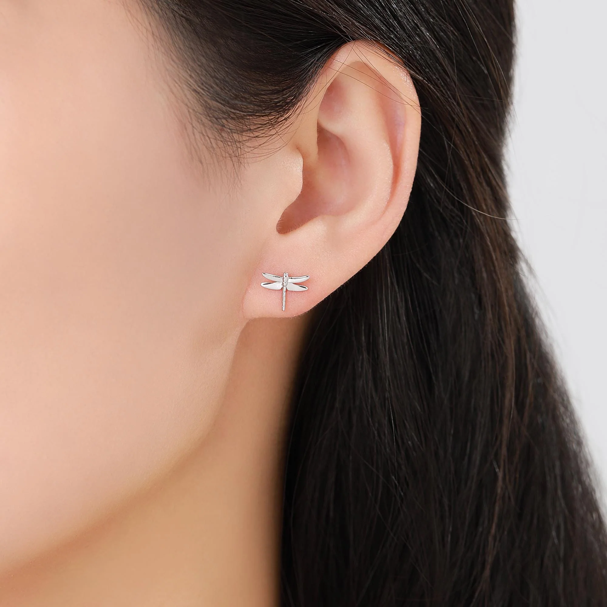 Dragonfly 18G Screw Back Earrings in Sterling Silver, Animal Earrings - Image 10