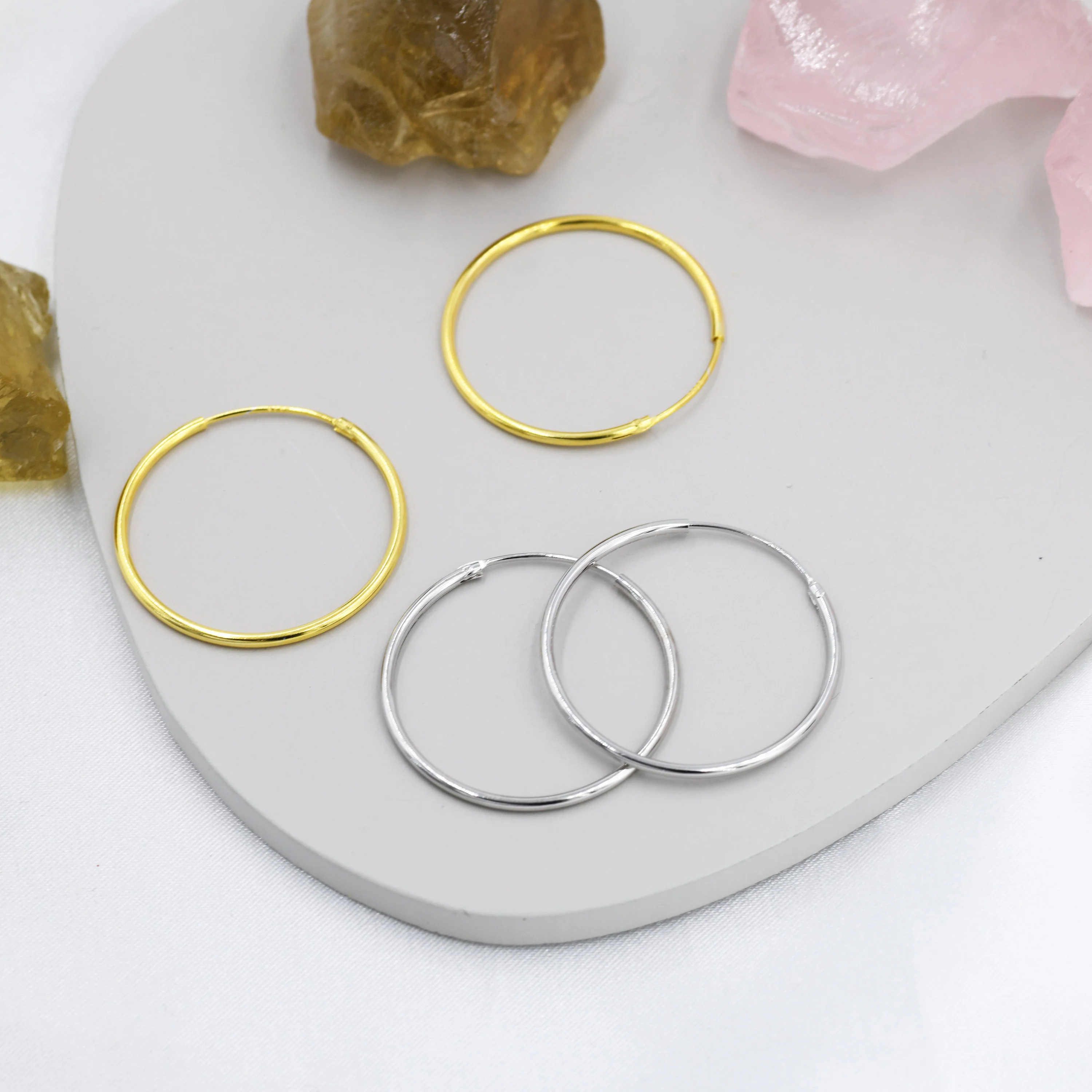 Extra Skinny Large Infinity Hoops in Sterling Silver, Two Sizes to Choose From, Silver or Gold, Minimalist Hoops, Solid Silver - Image 4