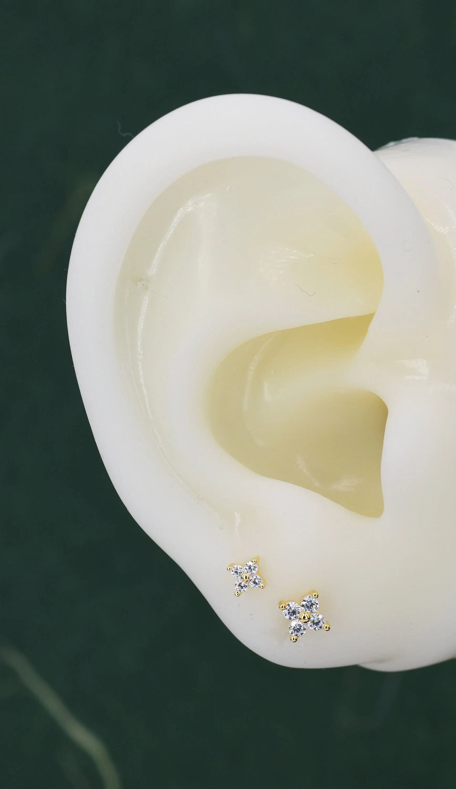 Extra Small Aurora CZ Flower Stud Earrings in Sterling Silver - Aurora AB Crystal CZ Stud, Hydrangea Stud - Image 8