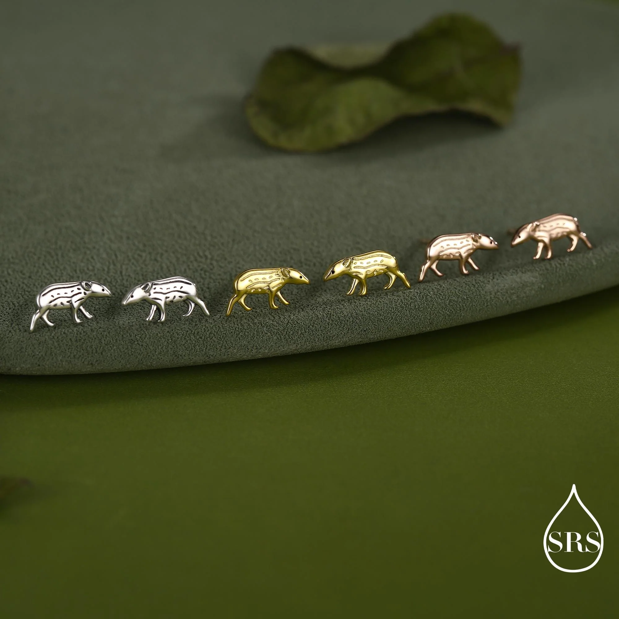 Extra Tiny Baby Tapir Stud Earrings in Sterling Silver, Silver Animal Earrings, Nature Inspired Jewellery - Image 7