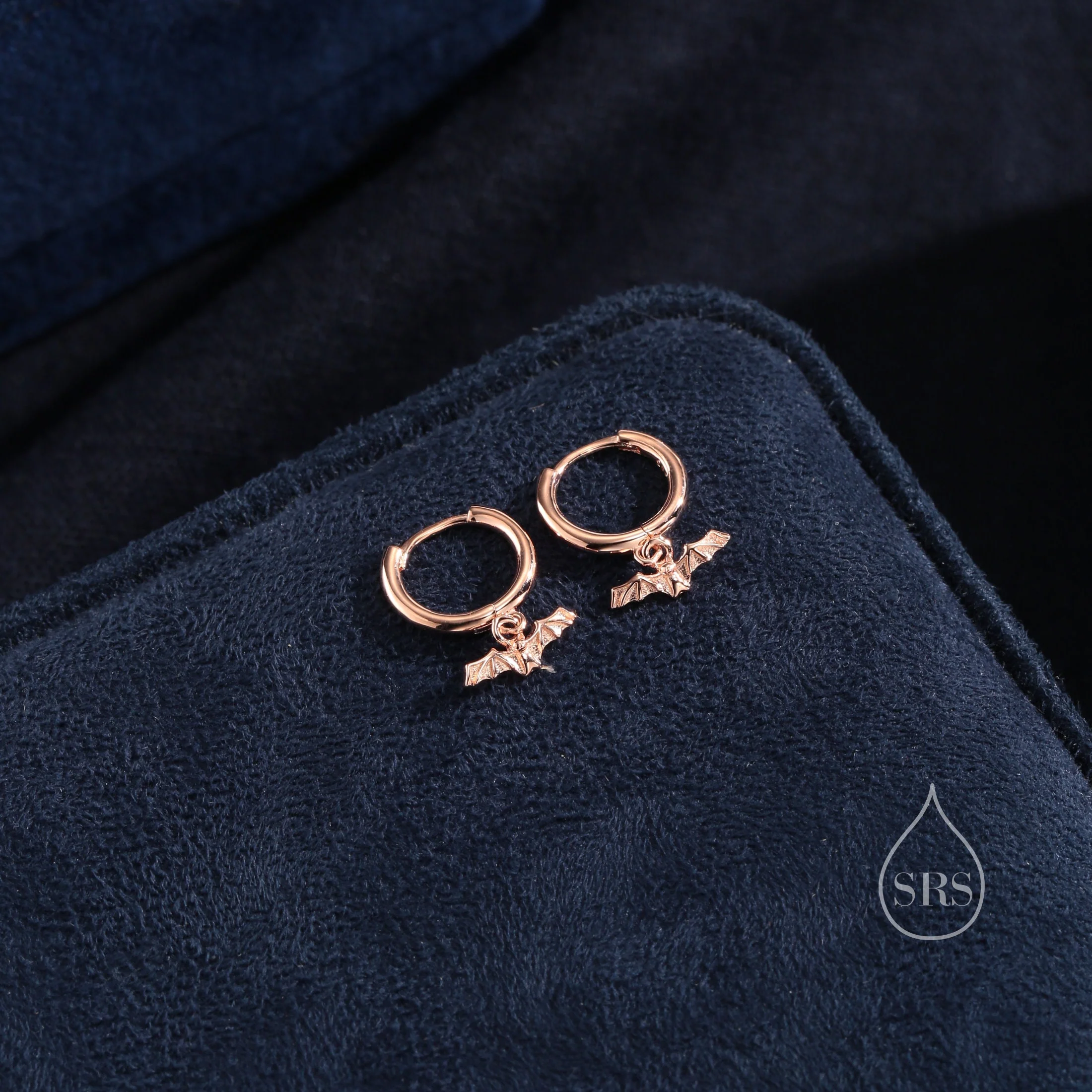 Extra Tiny Bat Huggie Hoop Earrings in Sterling Silver, Silver or Gold or Rose Gold, Bat Earrings, Small Bat Huggies - Image 6