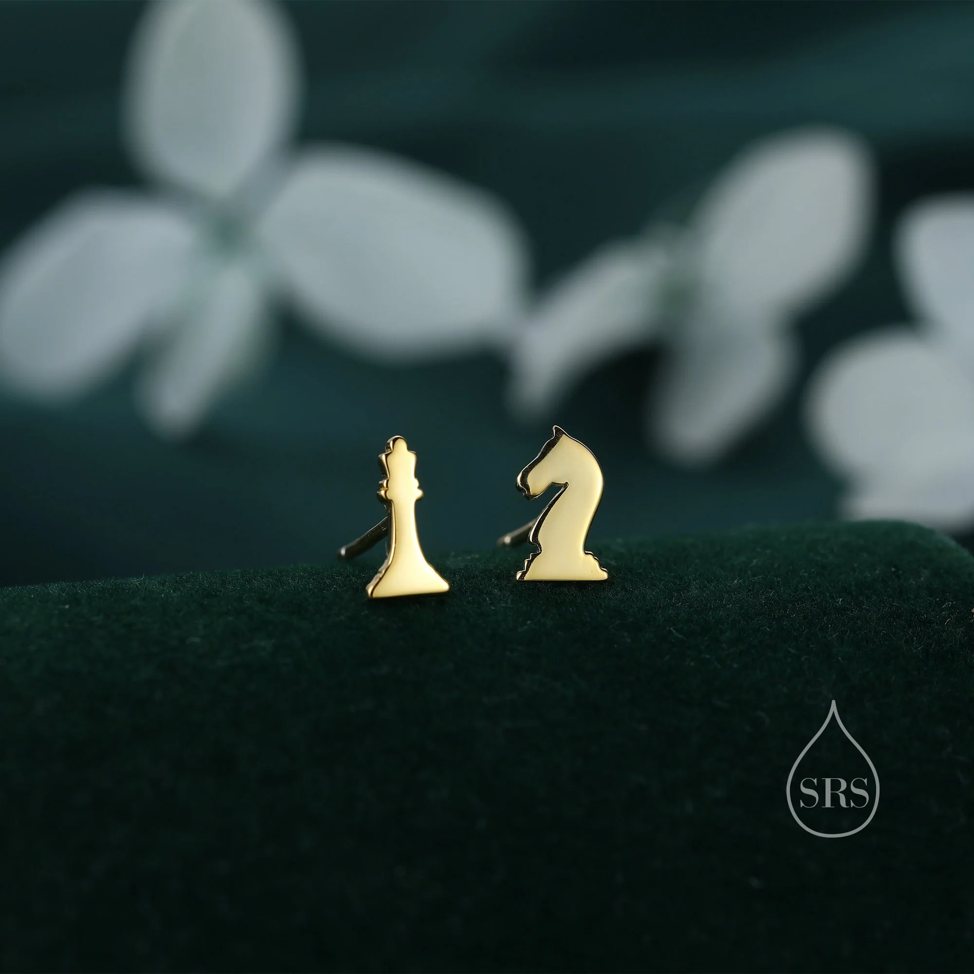 Extra Tiny Chess Piece Stud Earrings in Sterling Silver, Silver, Gold or Rose Gold, Chess Earrings, Chess Piece Earrings - Image 3