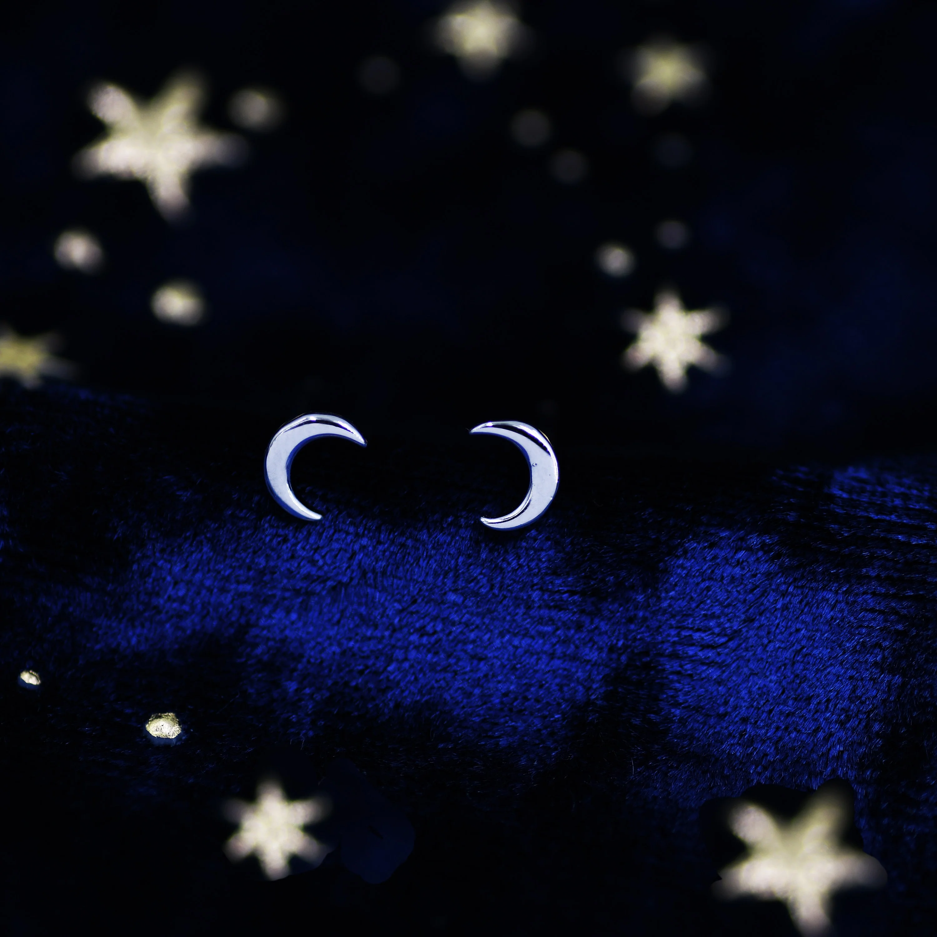 Extra Tiny Crescent Moon Stud Earrings in Sterling Silver - Silver or Gold or Rose Gold - New Moon Earrings - Petite Stud Earrings - Image 5
