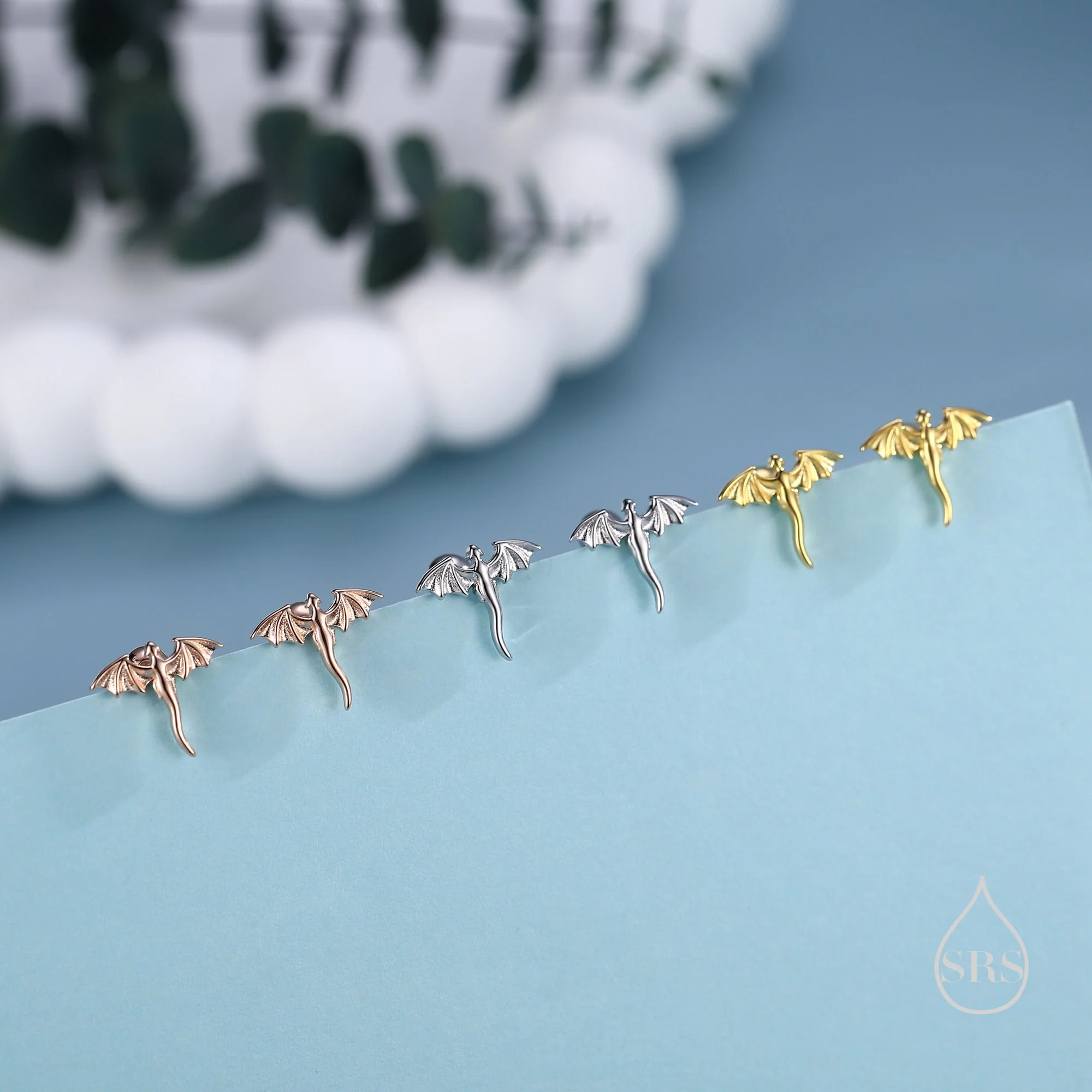 Extra Tiny Dragon 18G Screw Back Earrings in Sterling Silver - Image 6