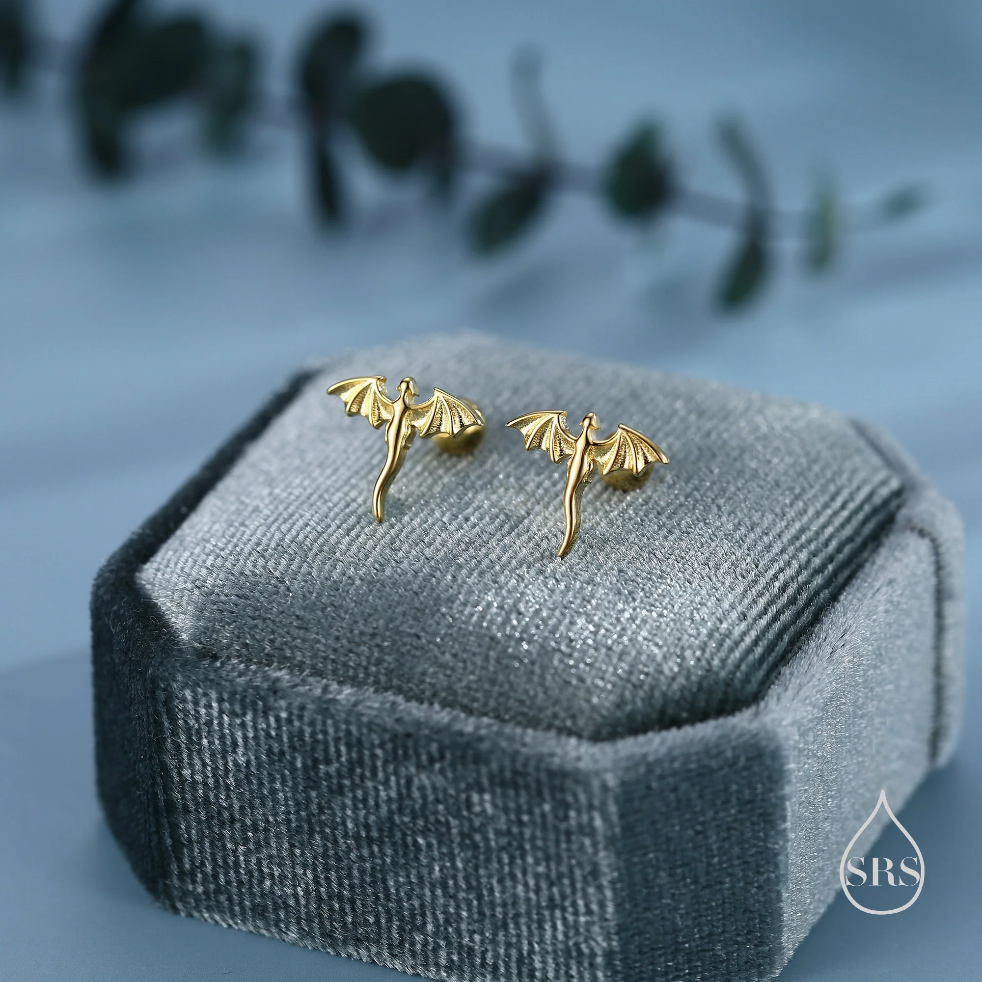 Extra Tiny Dragon 18G Screw Back Earrings in Sterling Silver - Image 8