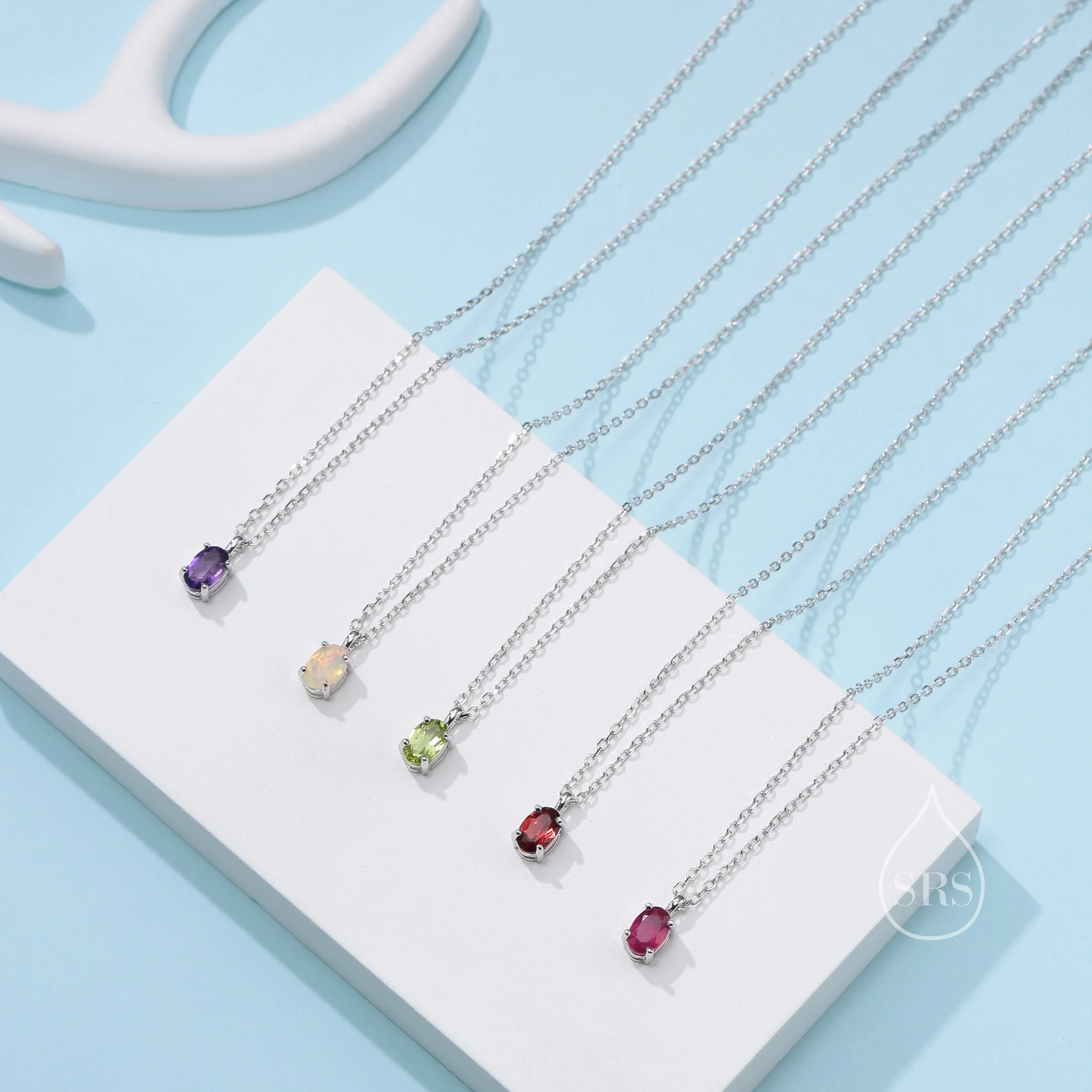 Extra Tiny Genuine Amethyst Crystal Oval Pendant Necklace in Sterling Silver, 4x6mm Tiny Oval Natural Amethyst Necklace, February Birthstone - Image 9