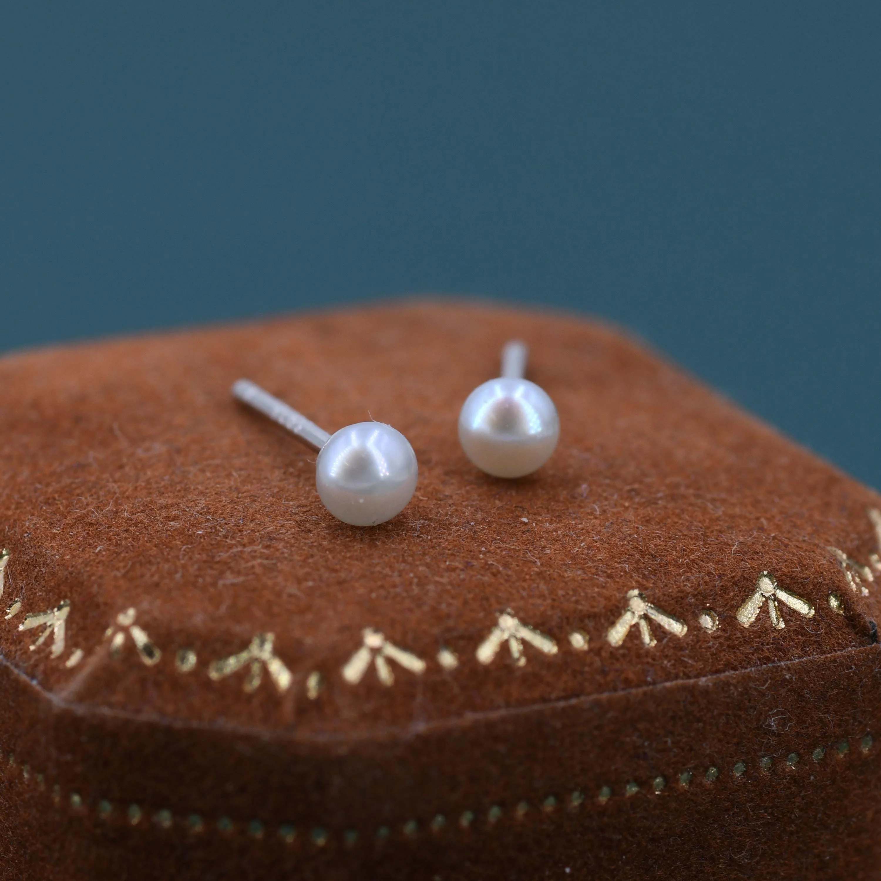 Extra Tiny Genuine Pearl Stud Earrings in Sterling Silver, 3mm Small Pearl Stud, Silver Pearl Earrings, - Image 4