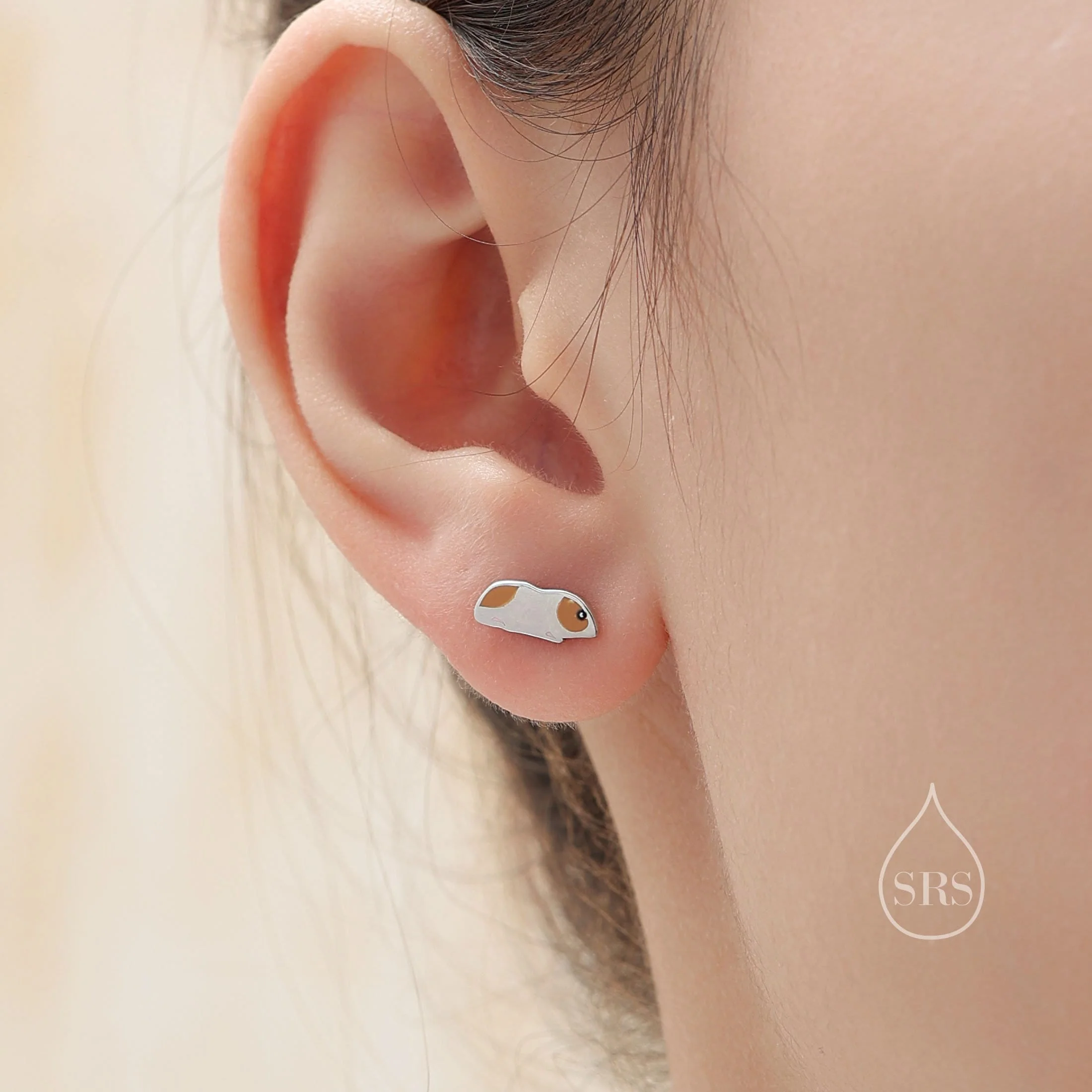Guinea Pigs Enamel Stud Earrings in Sterling Silver, Cute Earrings, Pet Earrings, Pet Jewellery - Image 7
