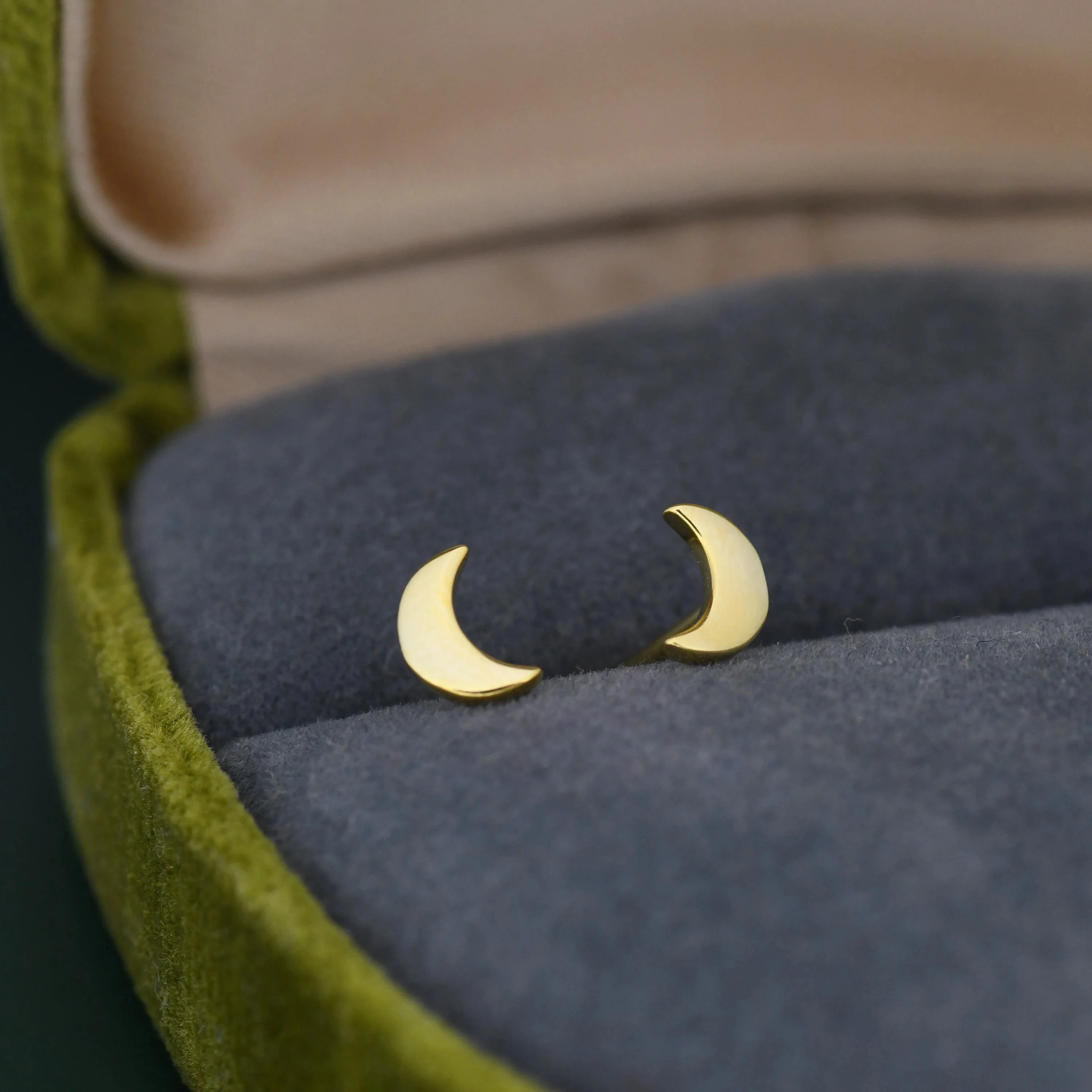 Extra Tiny Moon Stud Earrings in Sterling Silver, Small Moon Stud, Moon Earrings, Celestial Jewellery - Image 2