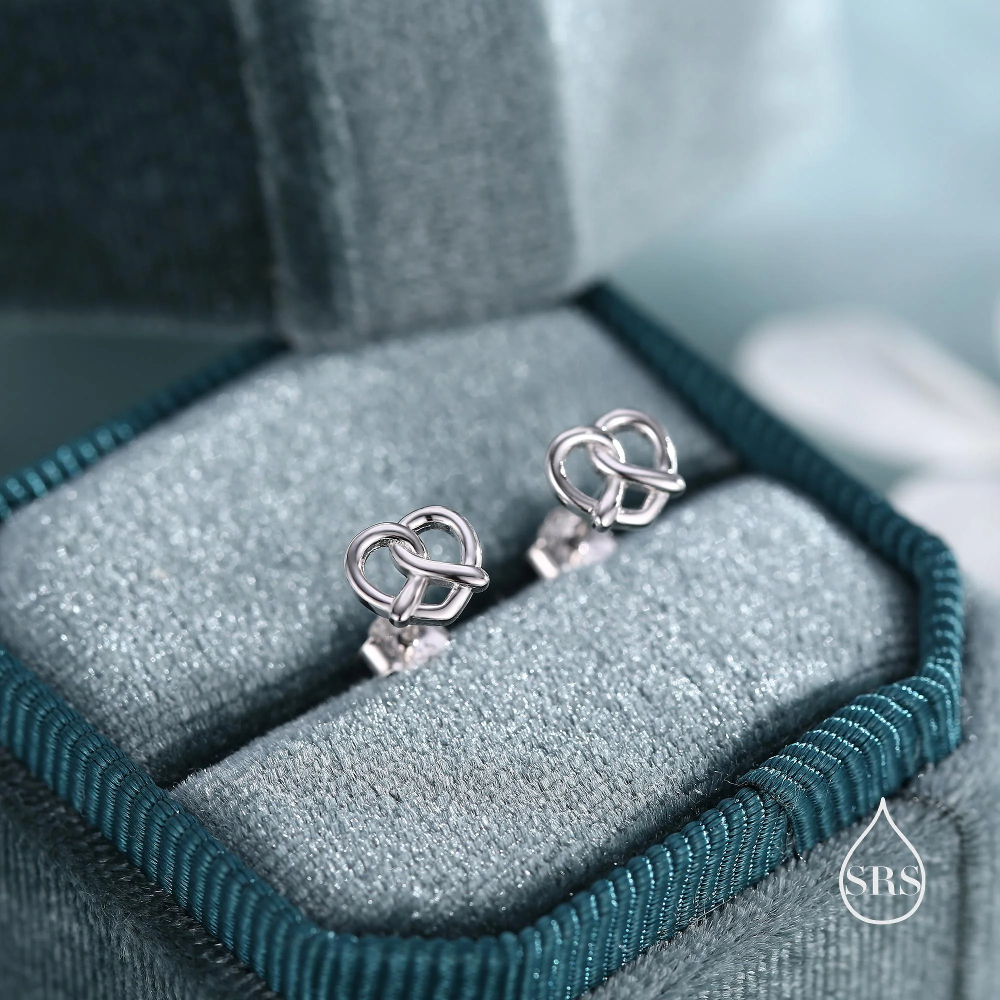 Extra Tiny Pretzel Heart Knot Earrings in Sterling Silver, Silver, Gold or Rose Gold, Knot Earrings, Heart Earrings, Pretzel Earrings - Image 2