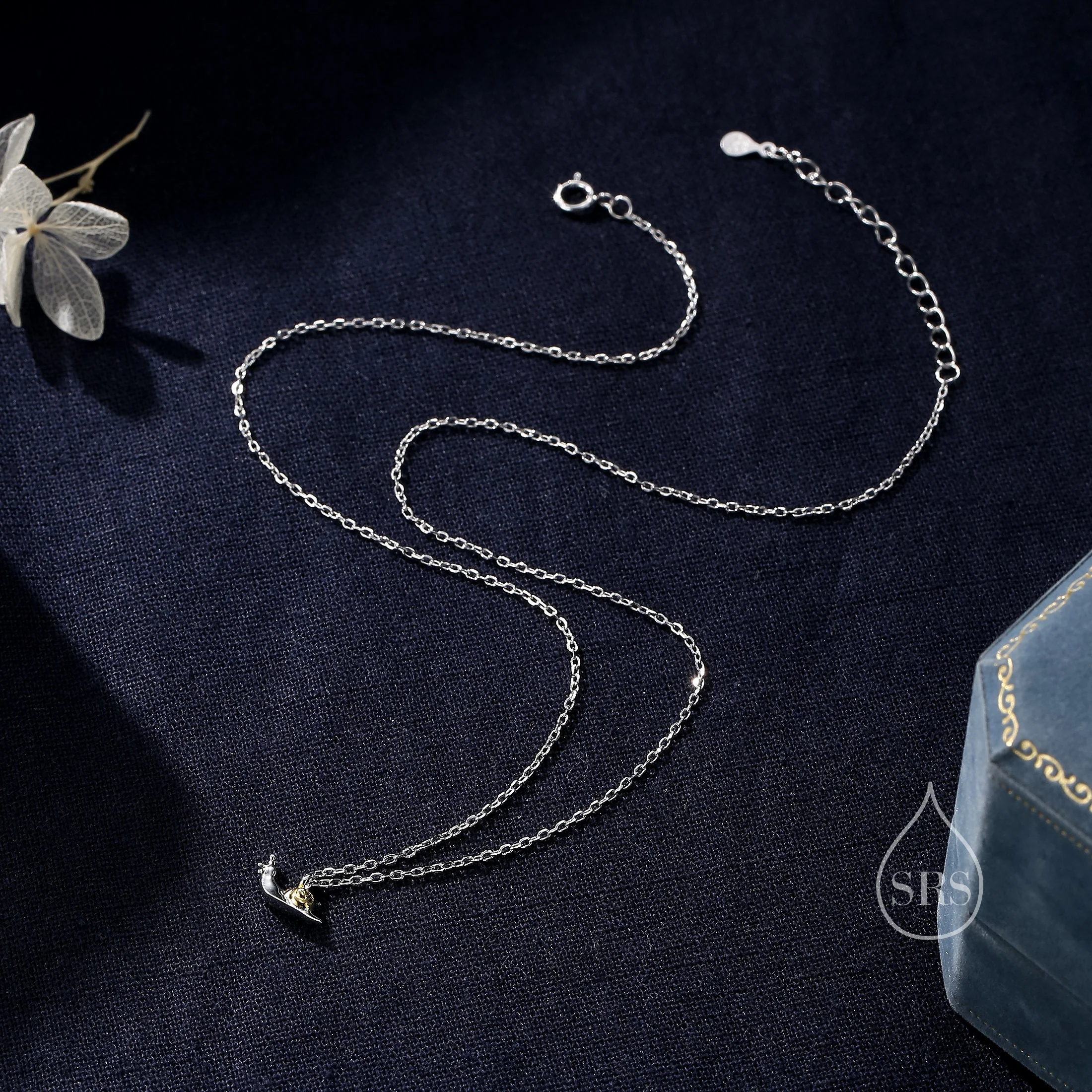 Extra Tiny Snail Pendant Necklace in Sterling Silver, Cute Snail Necklace, Silver Snail Necklace, Animal Jewellery by Silver Rain Silver - Image 6