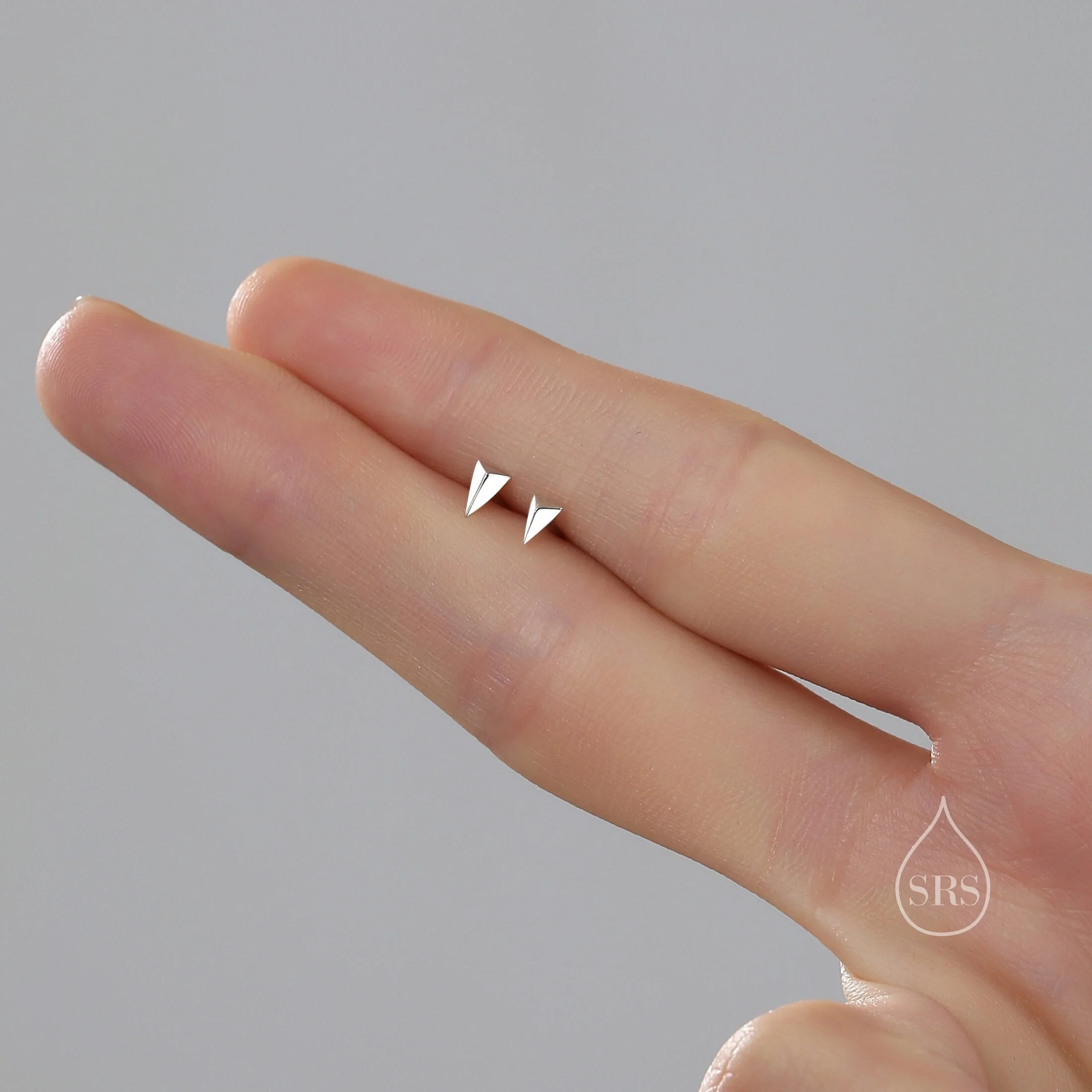 Extra Tiny Triangle Pyramid Screw Back Earrings in Sterling Silver, Silver, Gold or Rose Gold, Small Pyramid Earrings, Geometric Earrings - Image 6