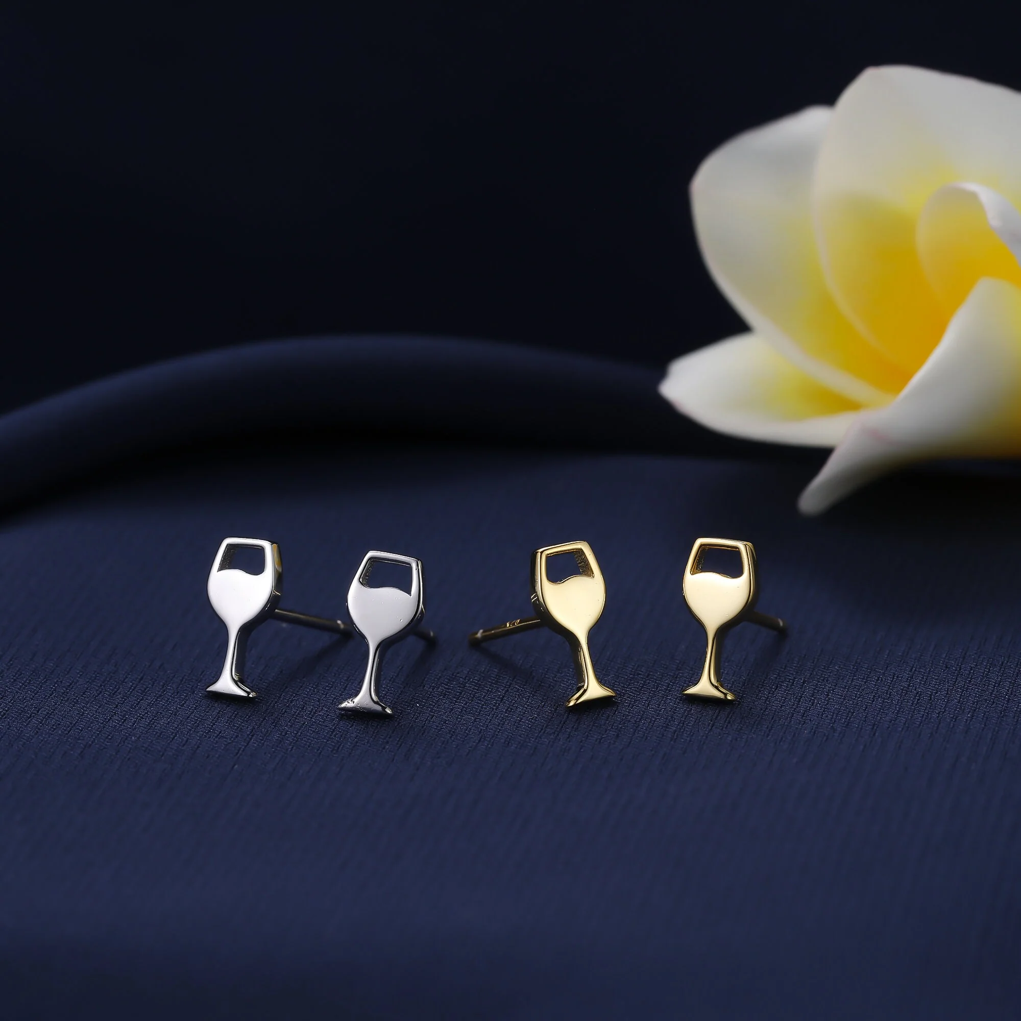 Extra Tiny Wine Glass Stud Earrings in Sterling Silver, Silver or Gold, Wine Earrings, Wine Glass Earrings, Cocktail Earrings - Image 7