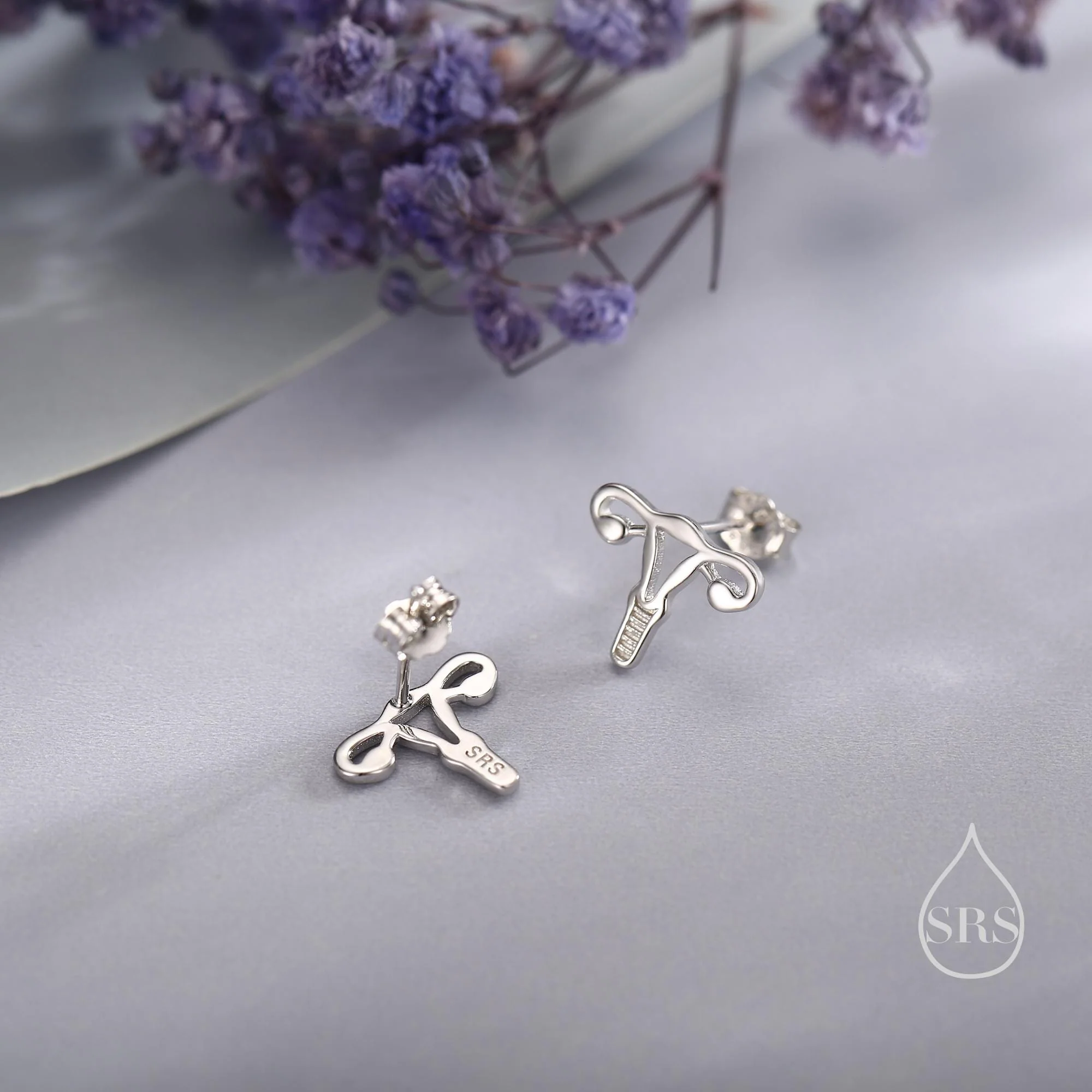Female Anatomy Stud Earrings in Sterling Silver, Feminist Ovary Earrings, Available in Silver, Gold or Rose Gold Finish, - Image 5