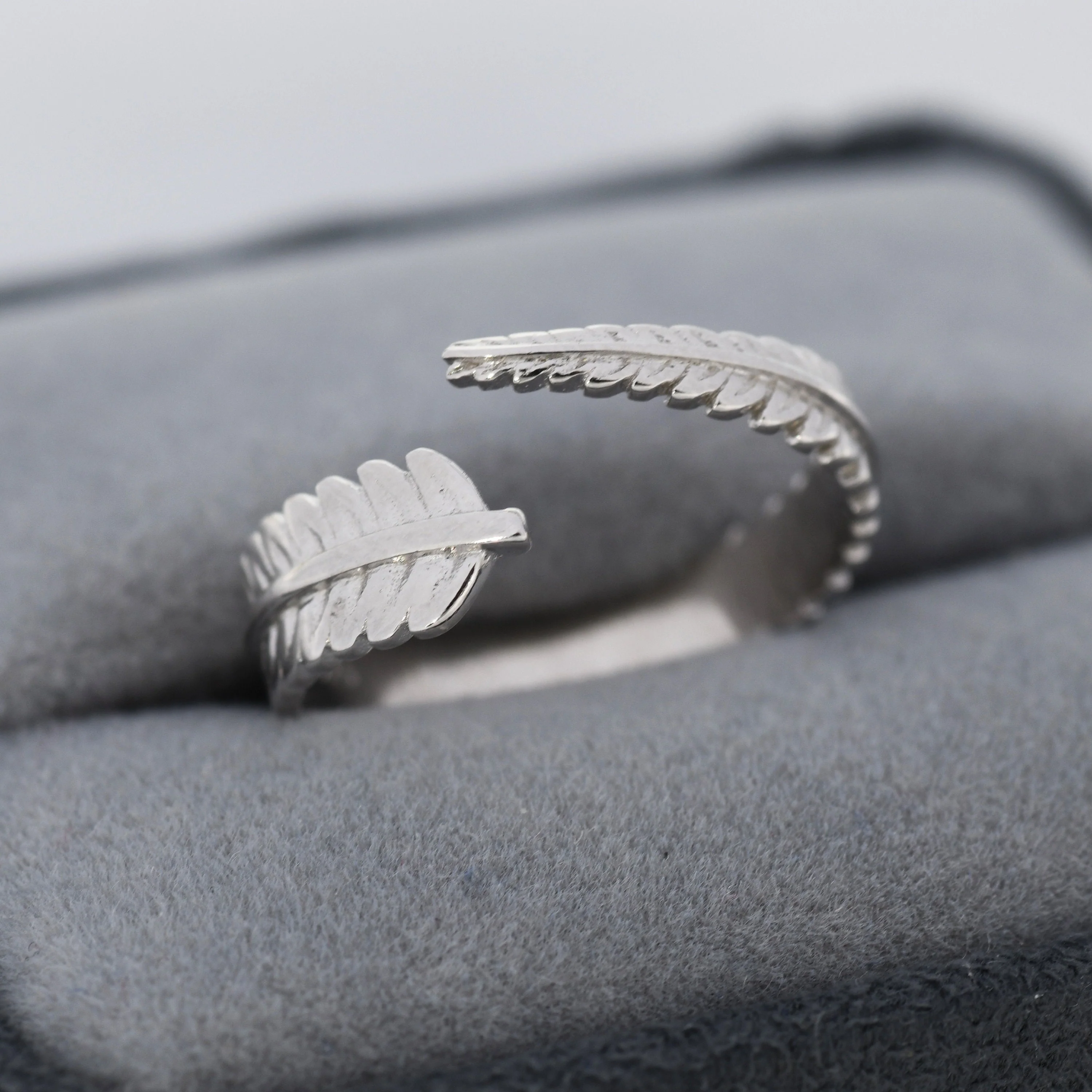Fern Leaf Ring in Sterling Silver, Adjustable Ring, Silver or Gold, Leaf Ring, Nature Inspired Botanical Jewellery - Image 8