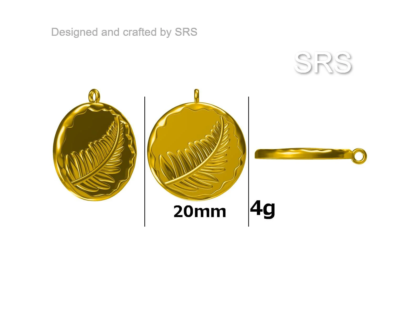 Fern Leaf Round Disk Coin Pendant Necklace in Sterling Silver, Silver Leaf Pendant, Silver or Gold, Nature Inspired Jewellery, - Image 10
