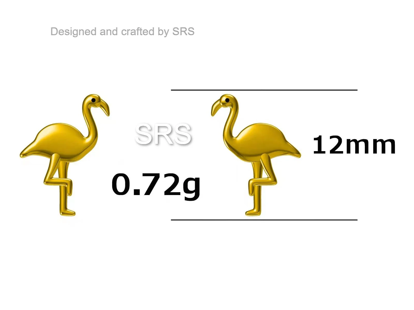 Flamingo Stud Earrings in Sterling Silver, Silver or Rose Gold, Flamingo Bird Earrings,  Nature Inspired Animal Earrings - Image 11