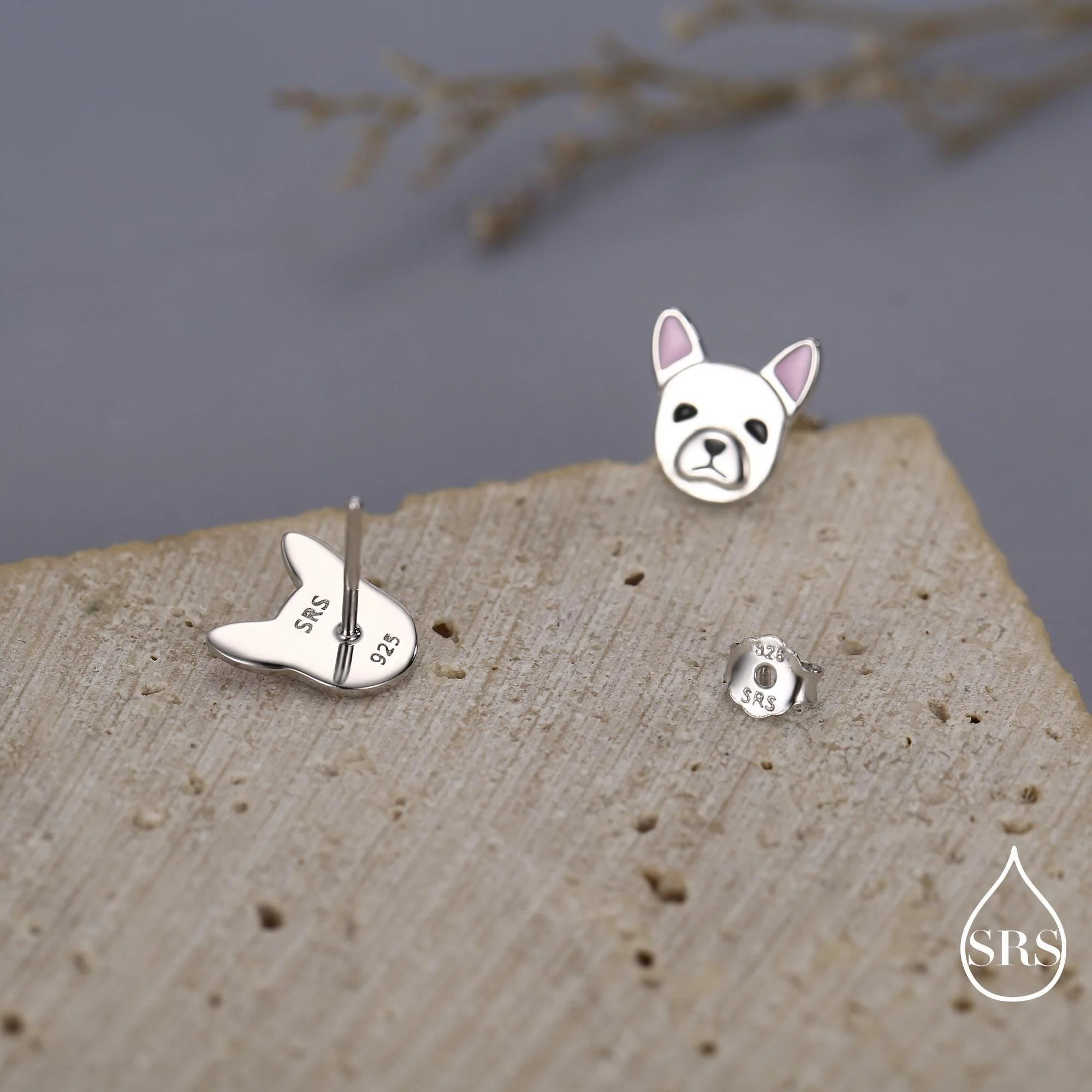 French Bulldog Stud Earrings in Sterling Silver - Solid Silver Dog Stud Earrings -Pet Lover - Cute, Fun, Whimsical - Image 4