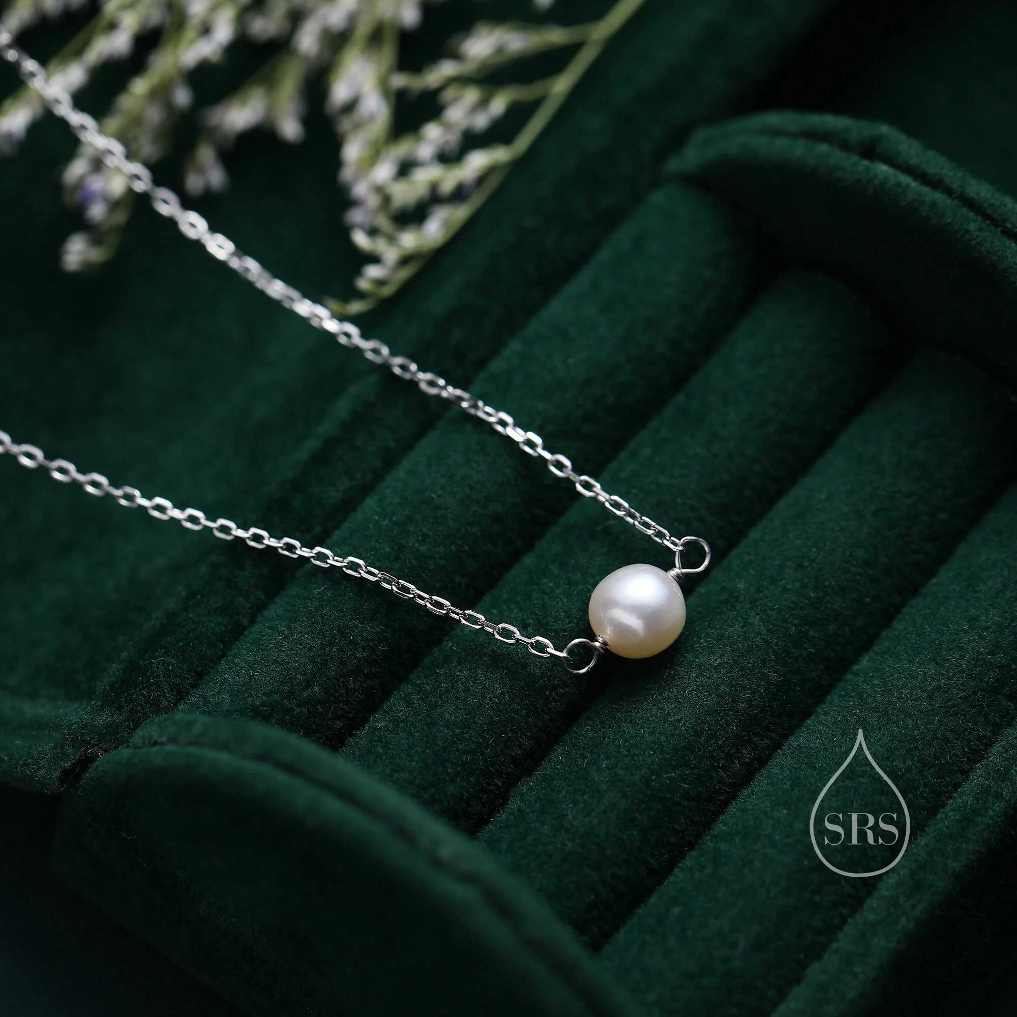 Freshwater Pearl Necklace in Sterling Silver, Natural Pearl Necklace, Single Pearl Necklace, Genuine Pearl Necklace - Image 6
