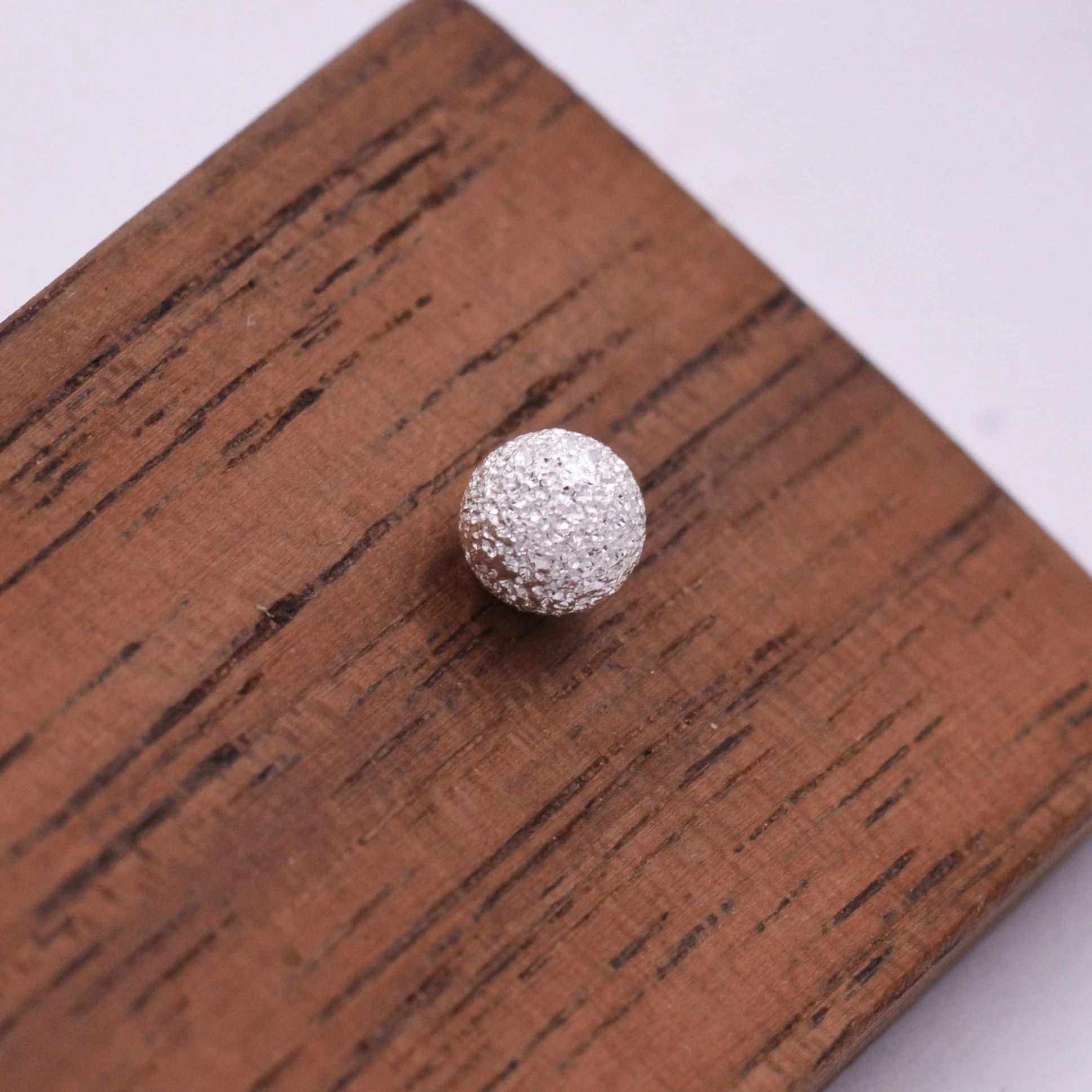 Frosted Ball Stud Earrings in Sterling Silver, Gold or Silver, Tiny to Large, Various Sizes,  Textured Finish, Minimalist, Geometric - Image 8