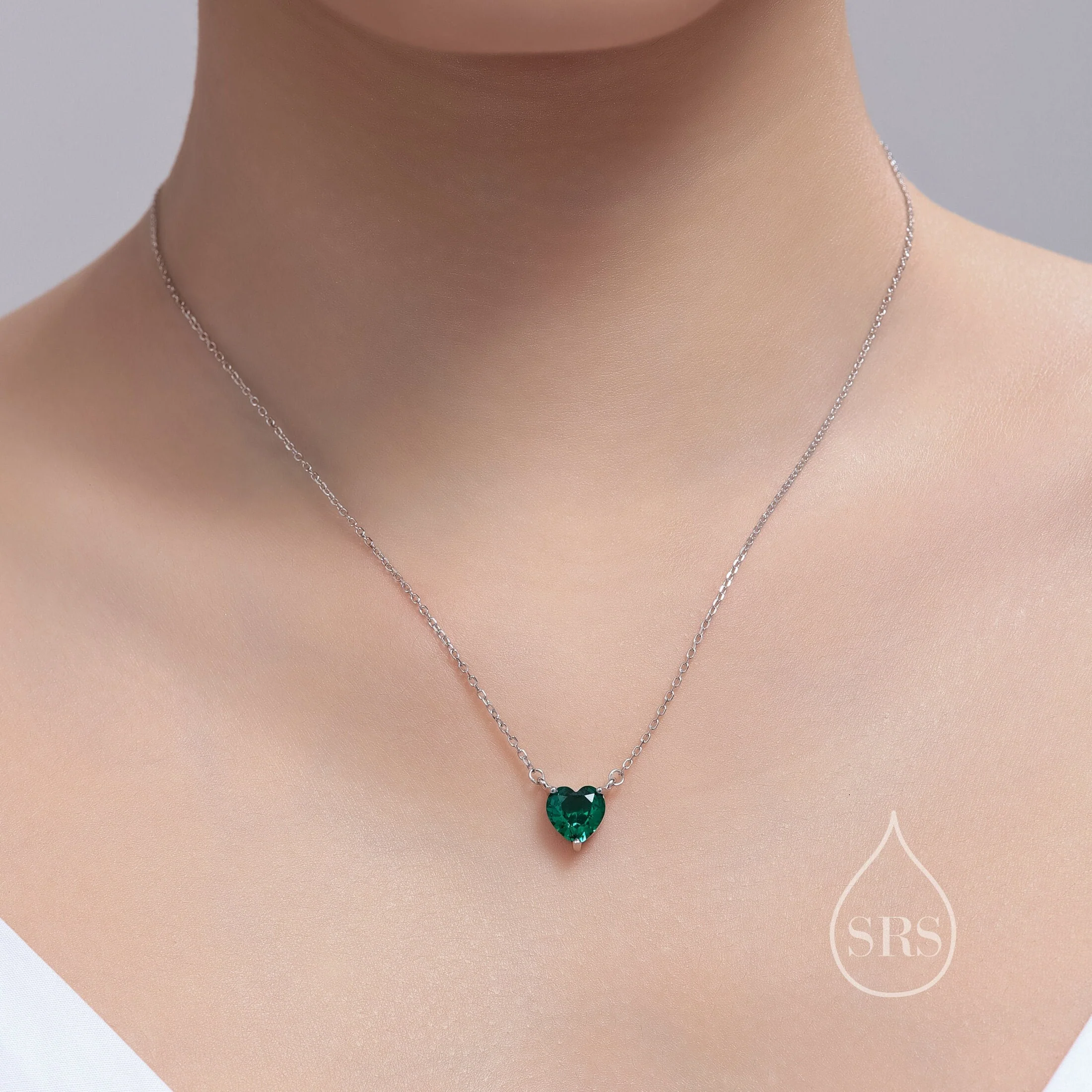 Garnet Red CZ Heart Pendant Necklace in Sterling Silver, Silver or Gold, Heart Necklace, Sparkly CZ Necklace, January Birthstone - Image 5