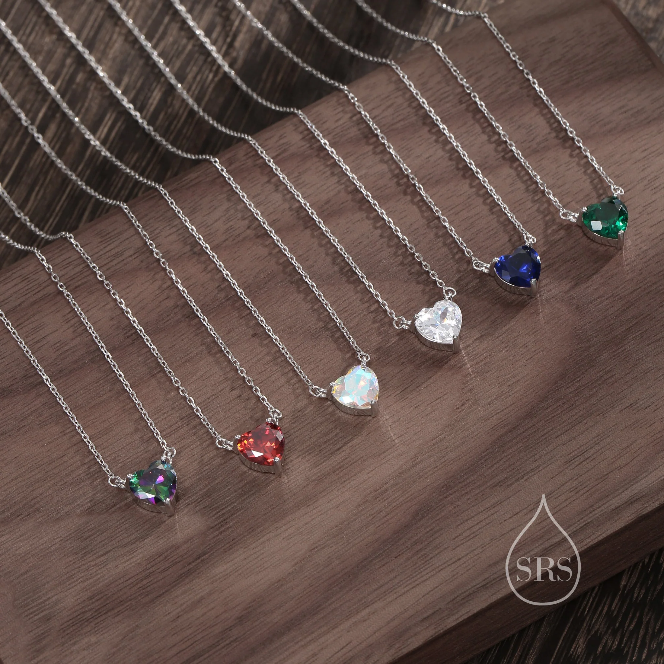 Garnet Red CZ Heart Pendant Necklace in Sterling Silver, Silver or Gold, Heart Necklace, Sparkly CZ Necklace, January Birthstone - Image 8