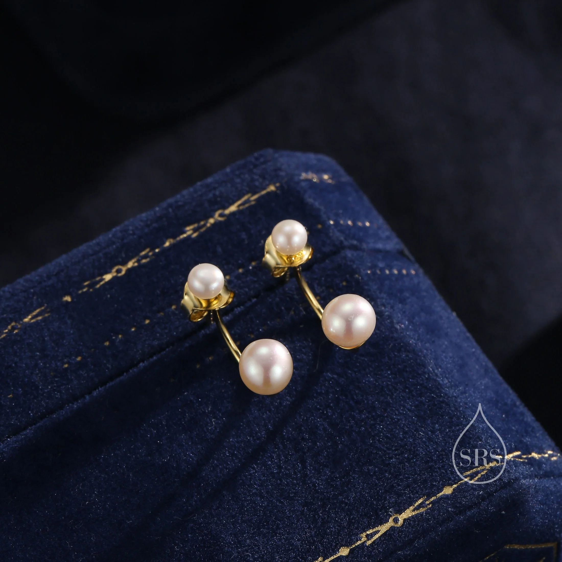 Genuine Freshwater Pearl Ear Jacket in Sterling Silver, Silver or Gold, Front and Back Earrings , Natural Pearl Earrings, Dainty Jewellery - Image 8