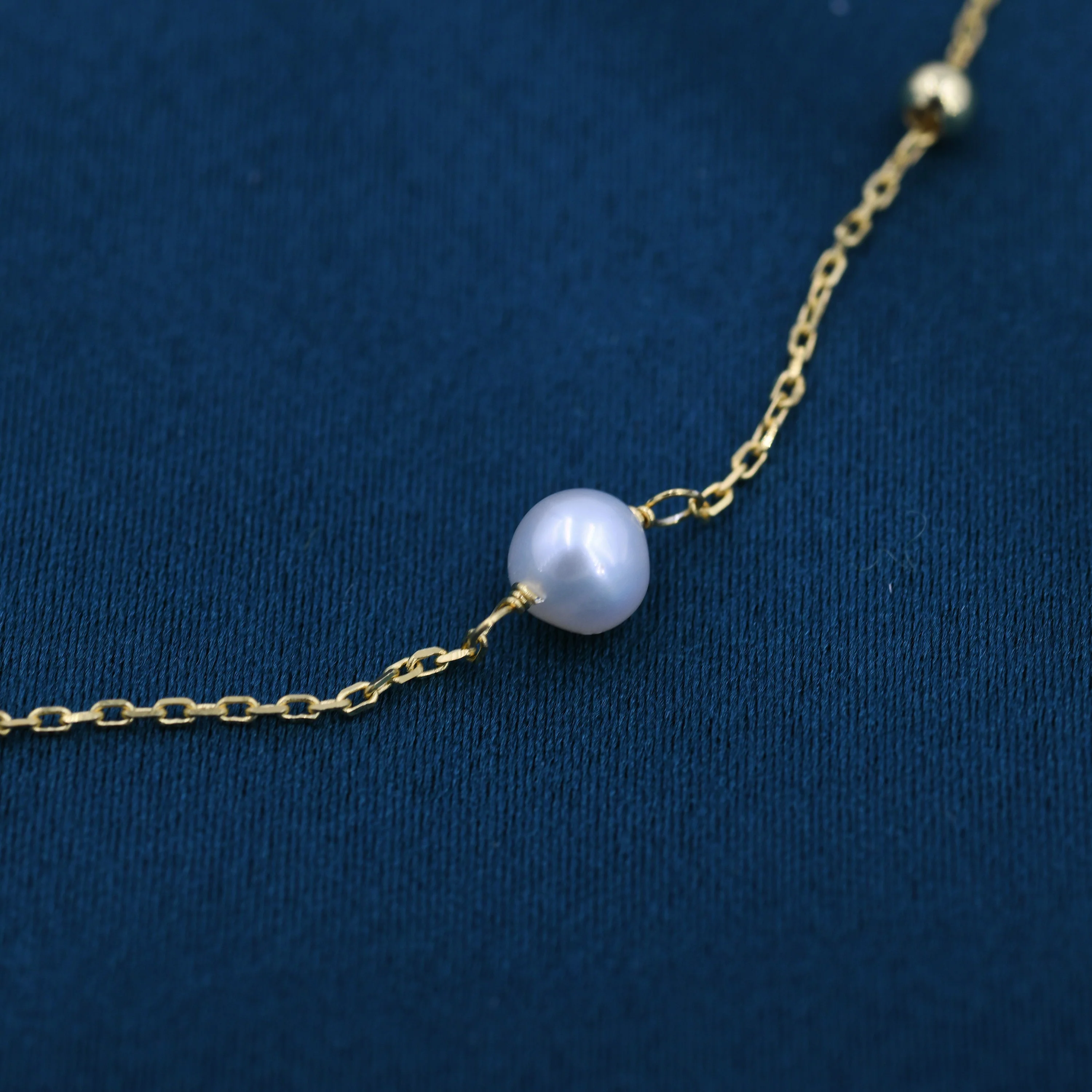 Genuine Pearl Choker Necklace in Sterling Silver, Silver or Gold , Genuine Freshwater Pearls, Natural Keshi Pearl Necklace, Satellite Beaded - Image 6