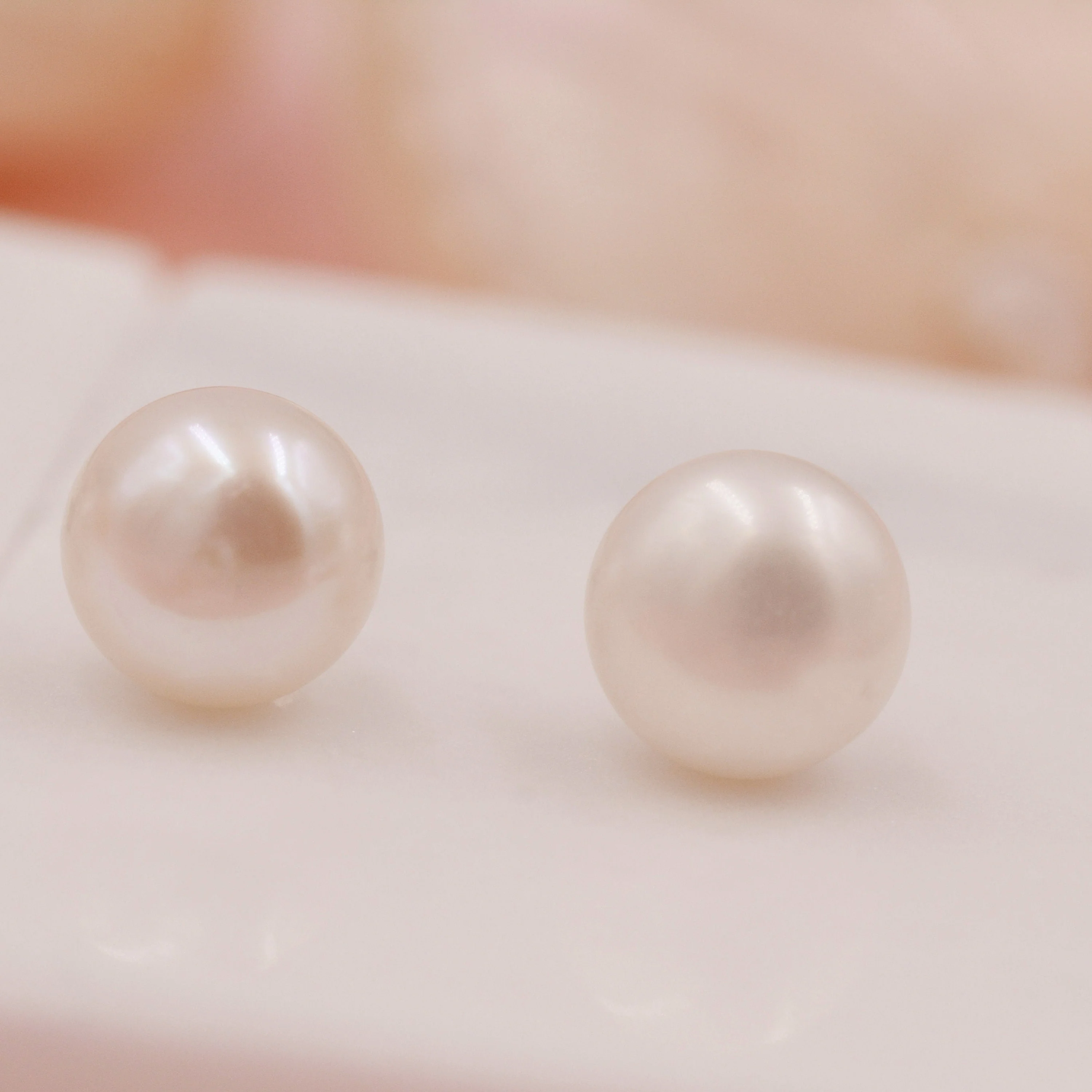 Genuine Pearl Stud Earrings in Sterling Silver, 5mm - 8mm, Small Pearl Stud and Large Pearl Stud, Silver pearl Earrings, - Image 4