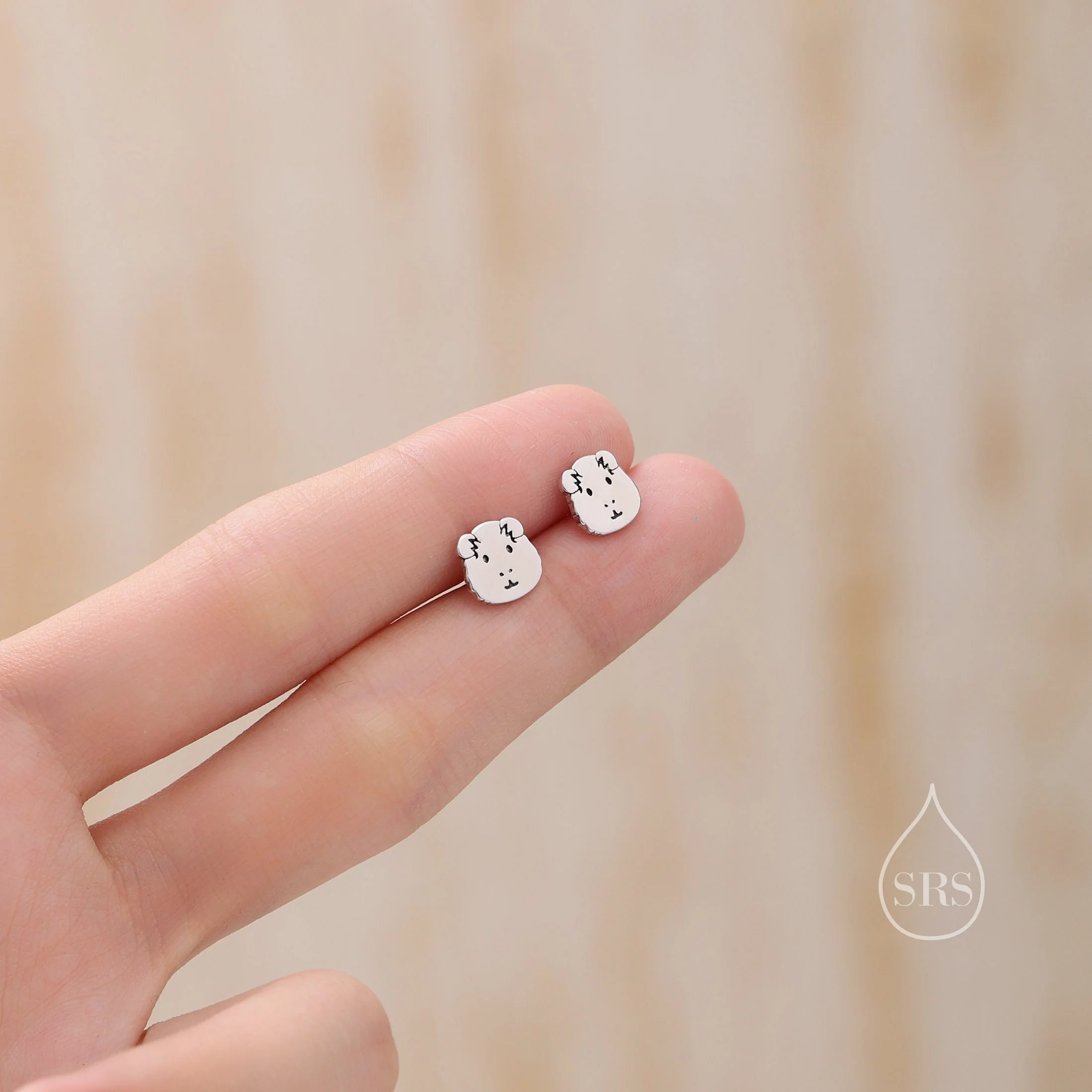 Guinea Pig Stud Earrings in Sterling Silver, Silver Gold or Rose Gold, Guinea Pig Stud Earrings, Pet Earrings, Guinea Pig Earrings - Image 2
