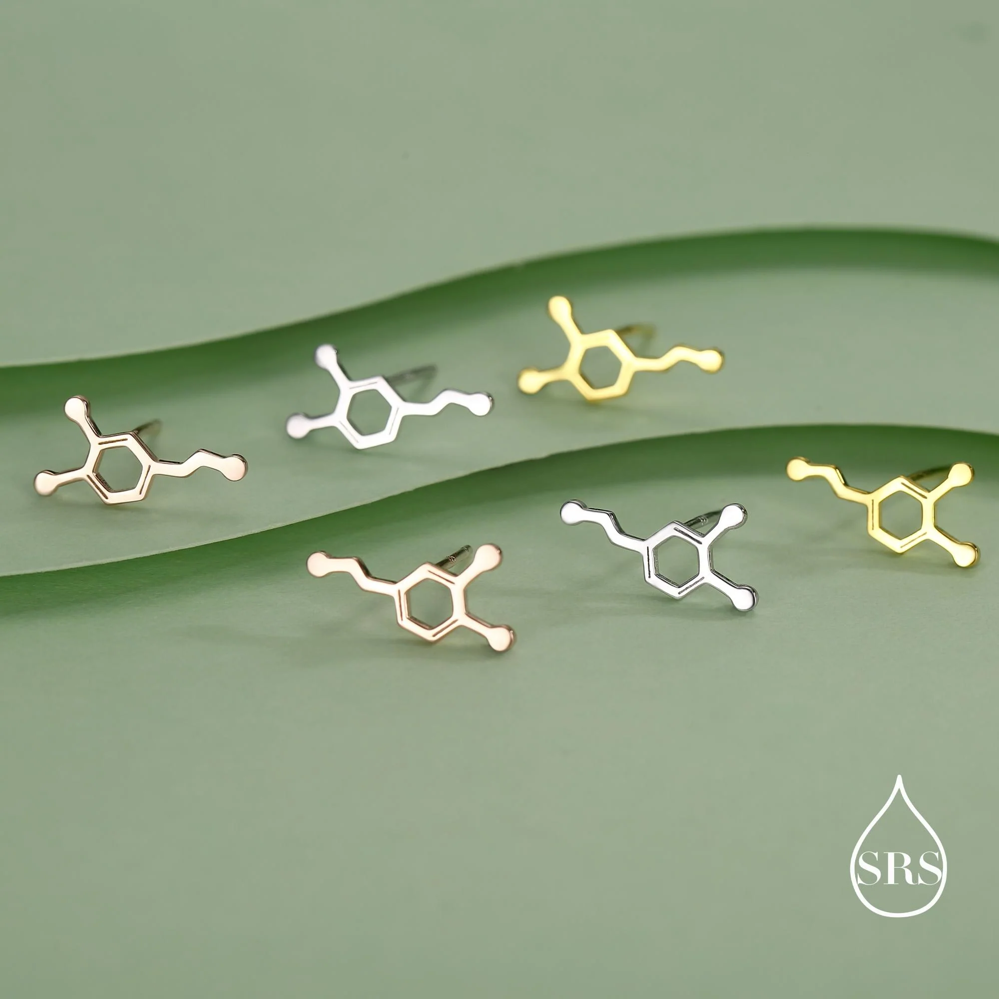 Happiness Molecules Dopamine Stud Earrings in Sterling Silver - Image 4