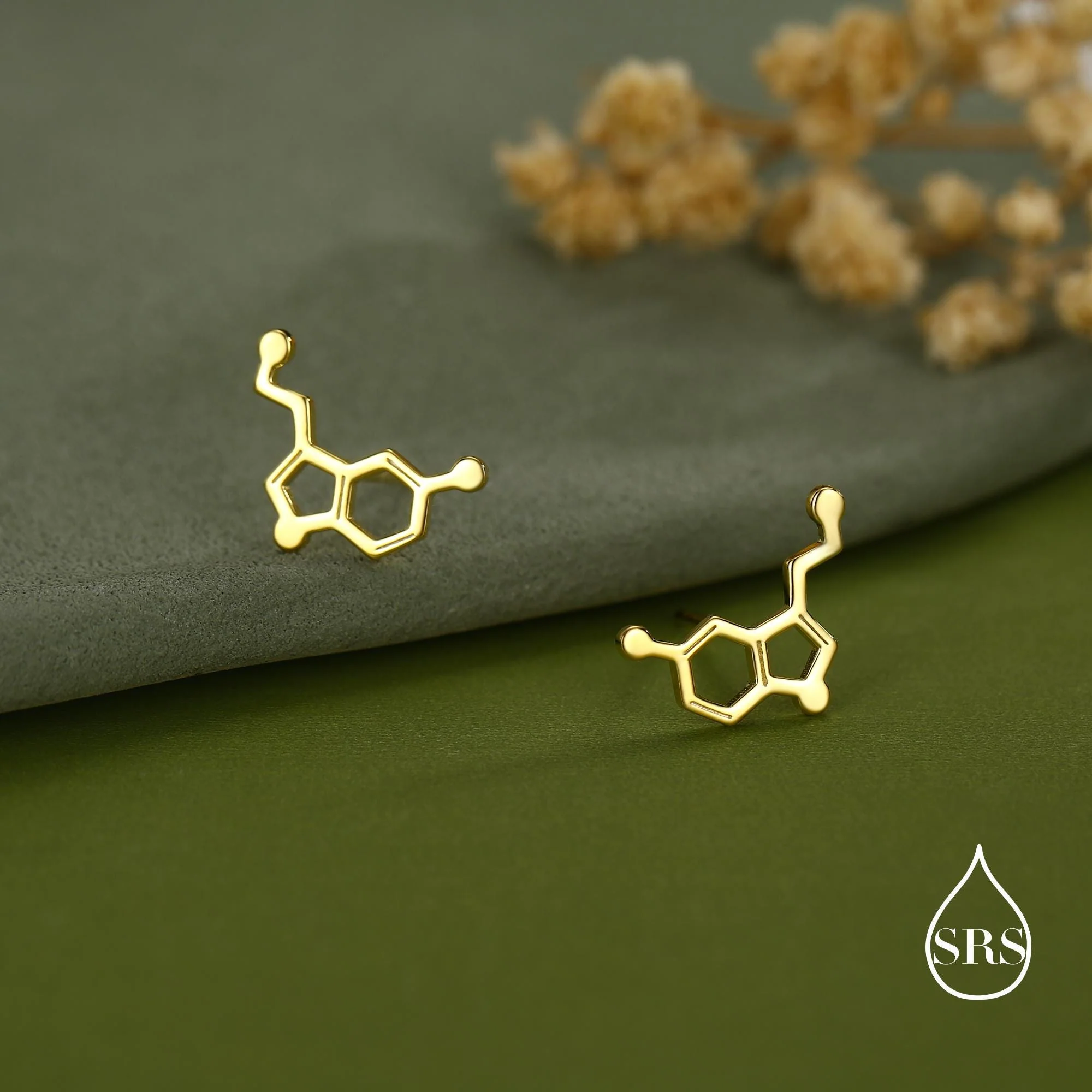 Happiness Molecules Serotonin Stud Earrings in Sterling Silver - Image 4