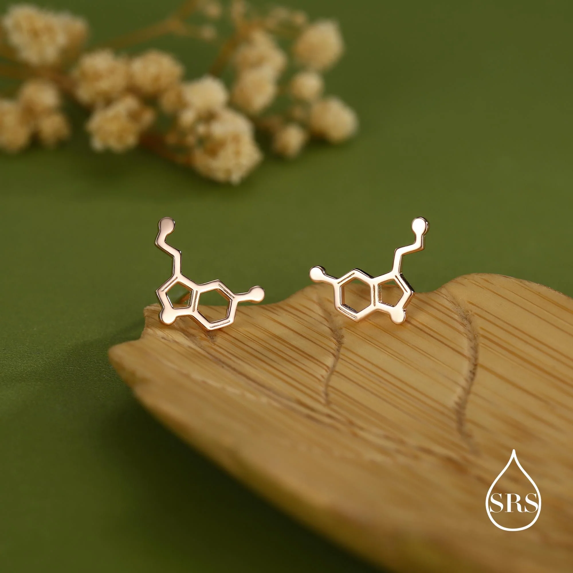 Happiness Molecules Serotonin Stud Earrings in Sterling Silver - Image 5